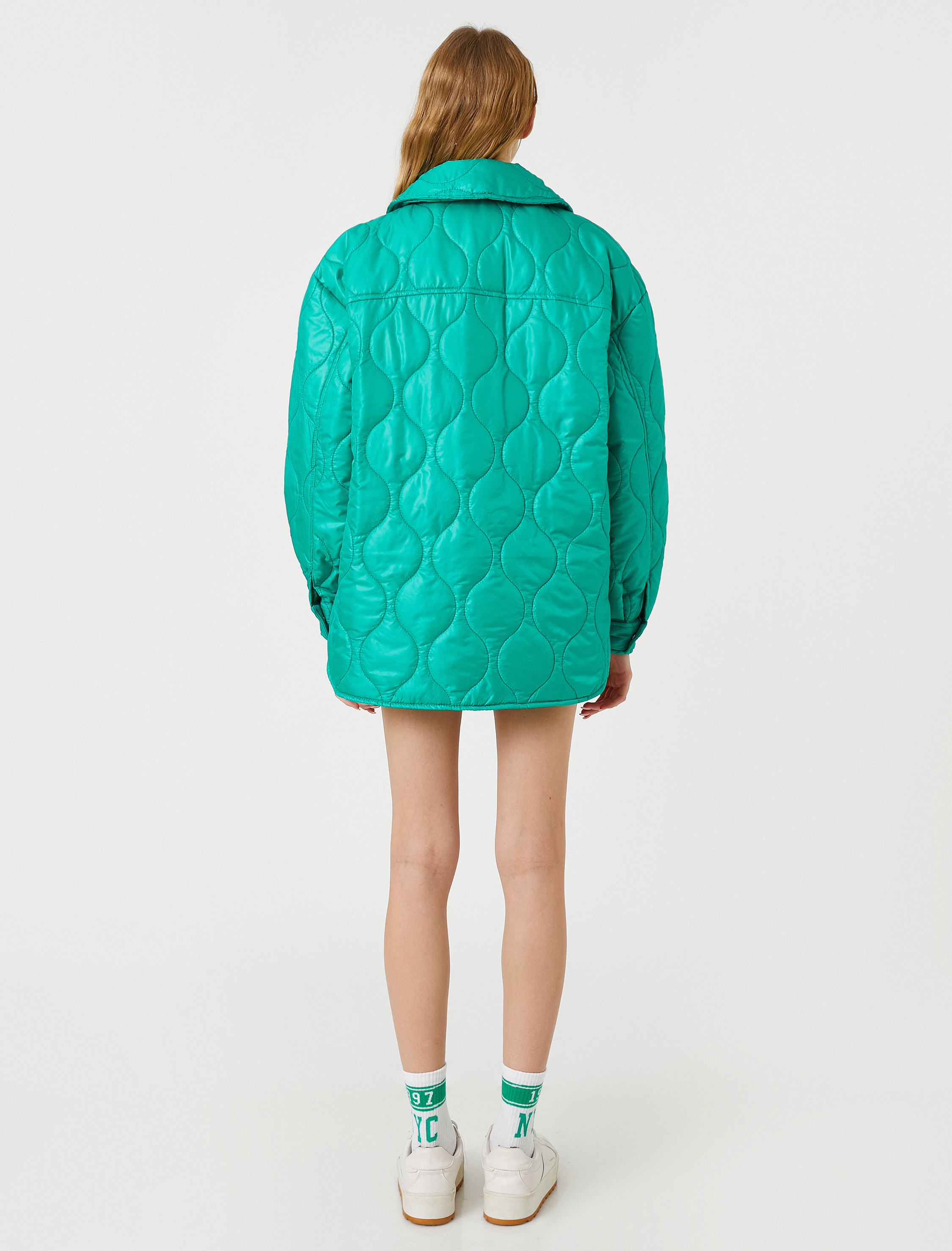   Kapitone Ceket Cepli Gömlek Yaka Çıtçıtlı