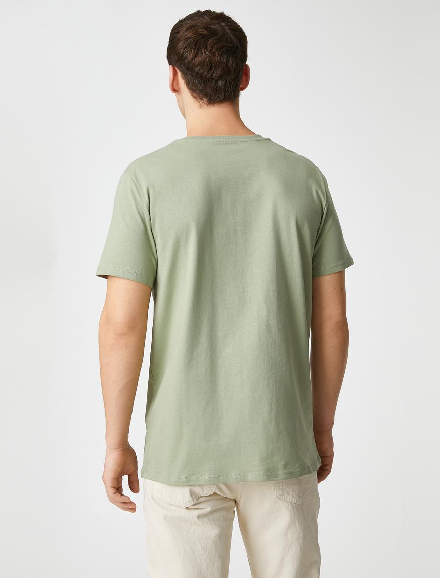   Basic Tişört Slim Fit Bisiklet Yaka Kısa Kollu Pamuklu