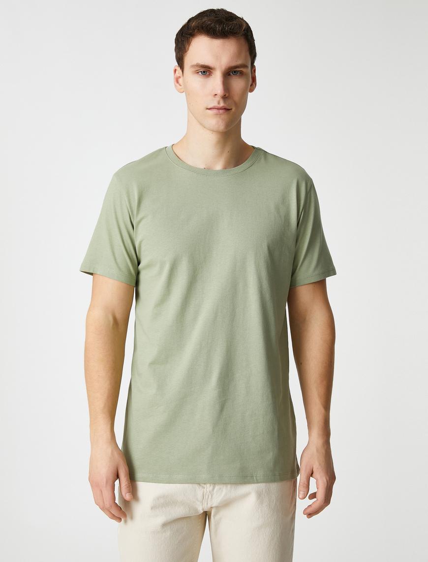   Basic Tişört Slim Fit Bisiklet Yaka Kısa Kollu Pamuklu