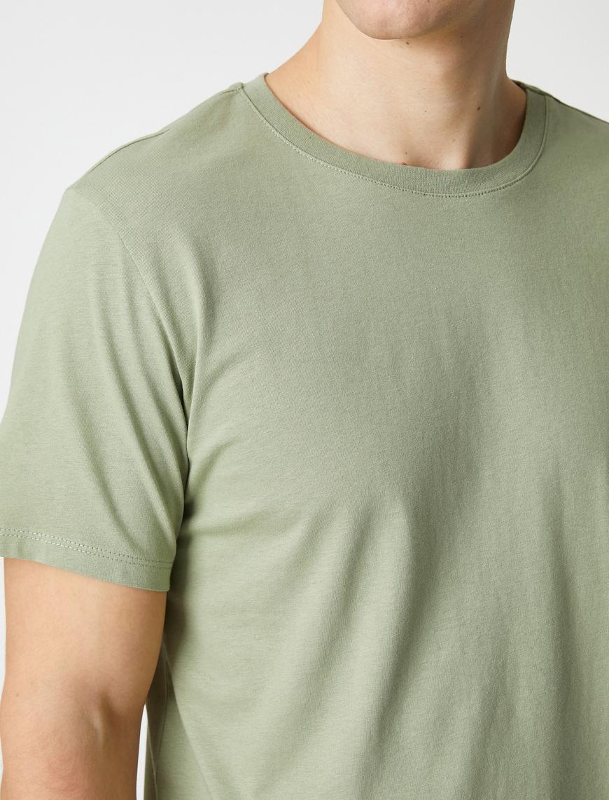  Basic Tişört Slim Fit Bisiklet Yaka Kısa Kollu Pamuklu