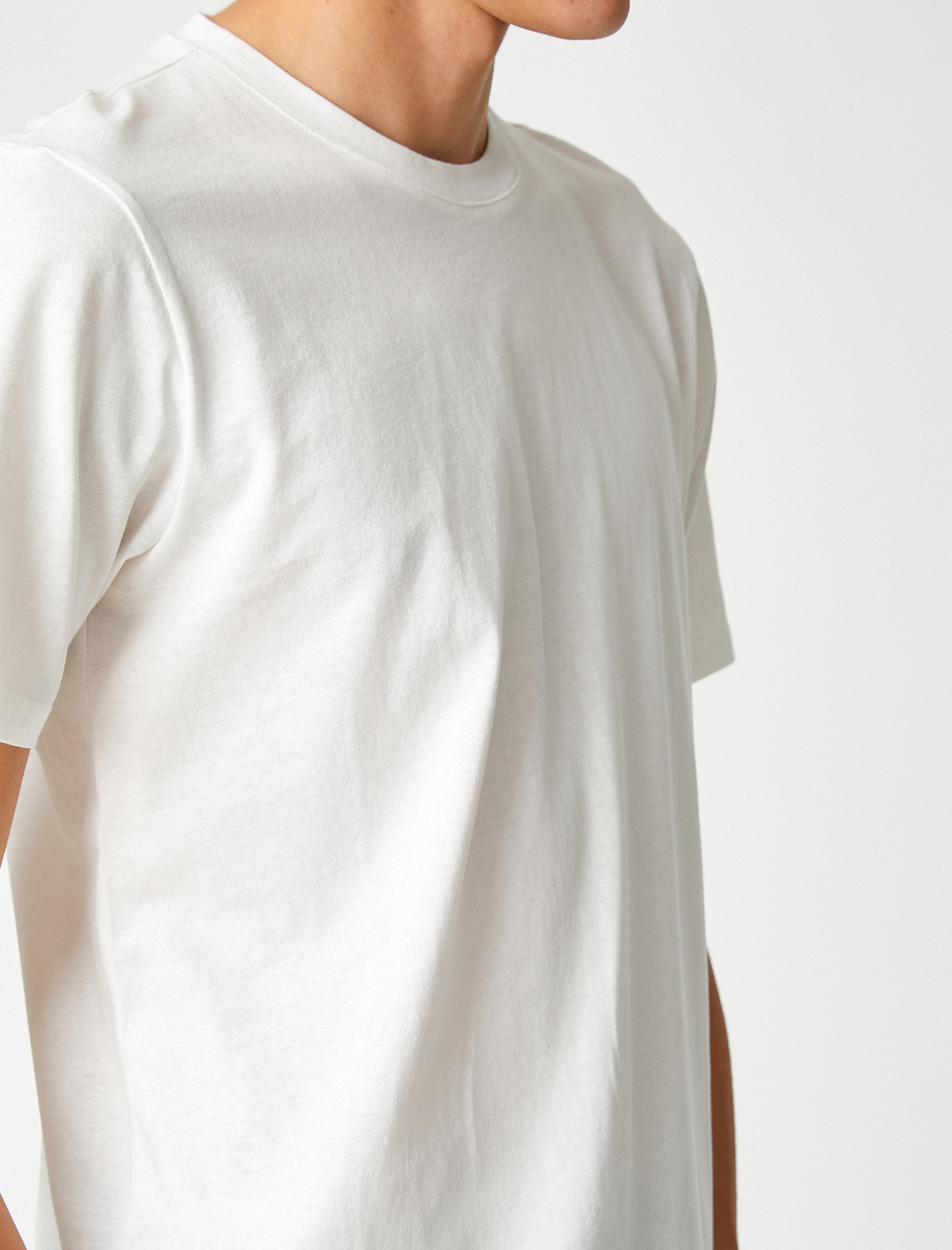   Basic Pamuklu Tişört Bisiklet Yaka Kısa Kollu