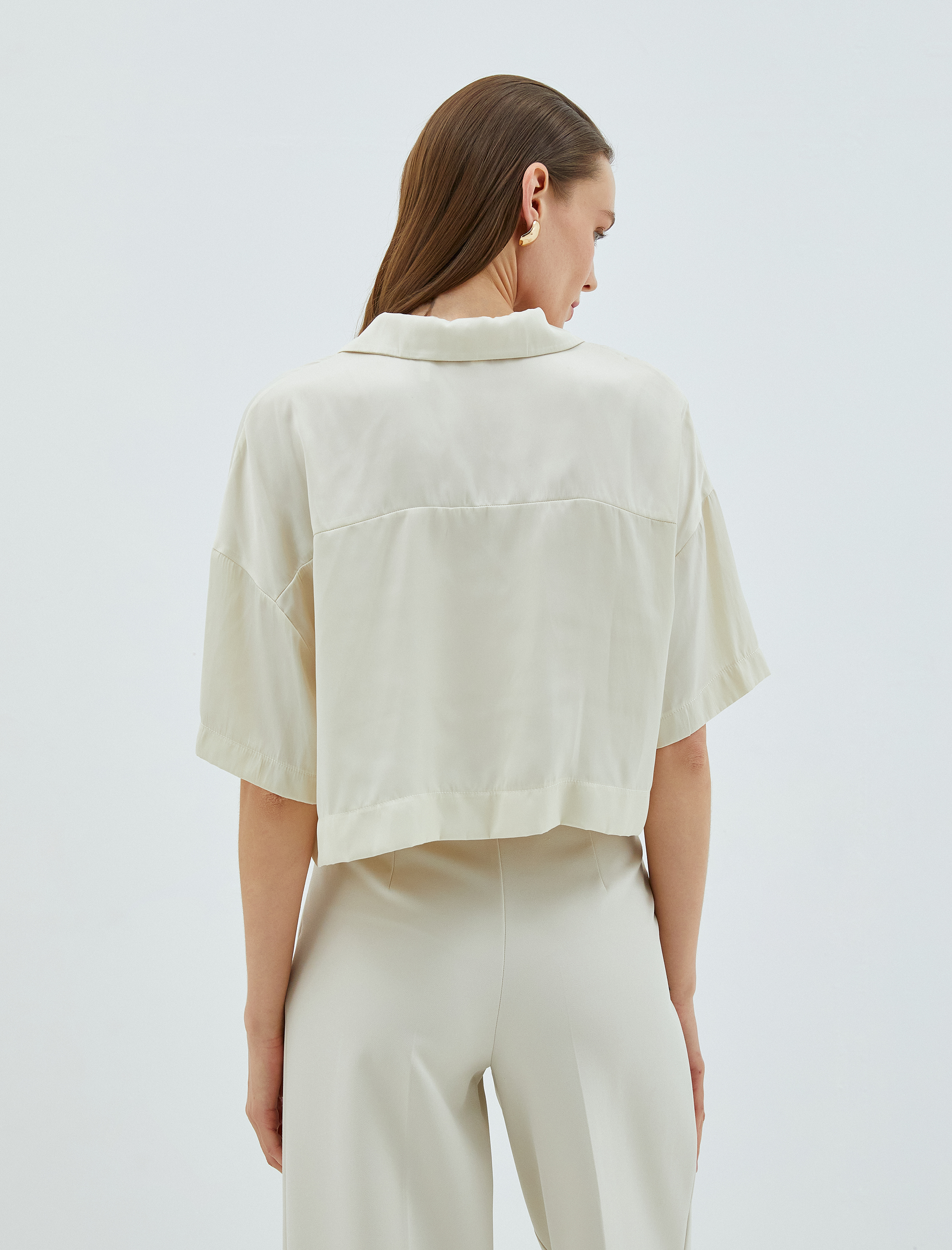   Crop Bluz Gipe Detaylı