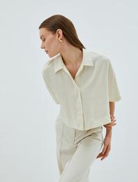 Crop Bluz Gipe Detaylı