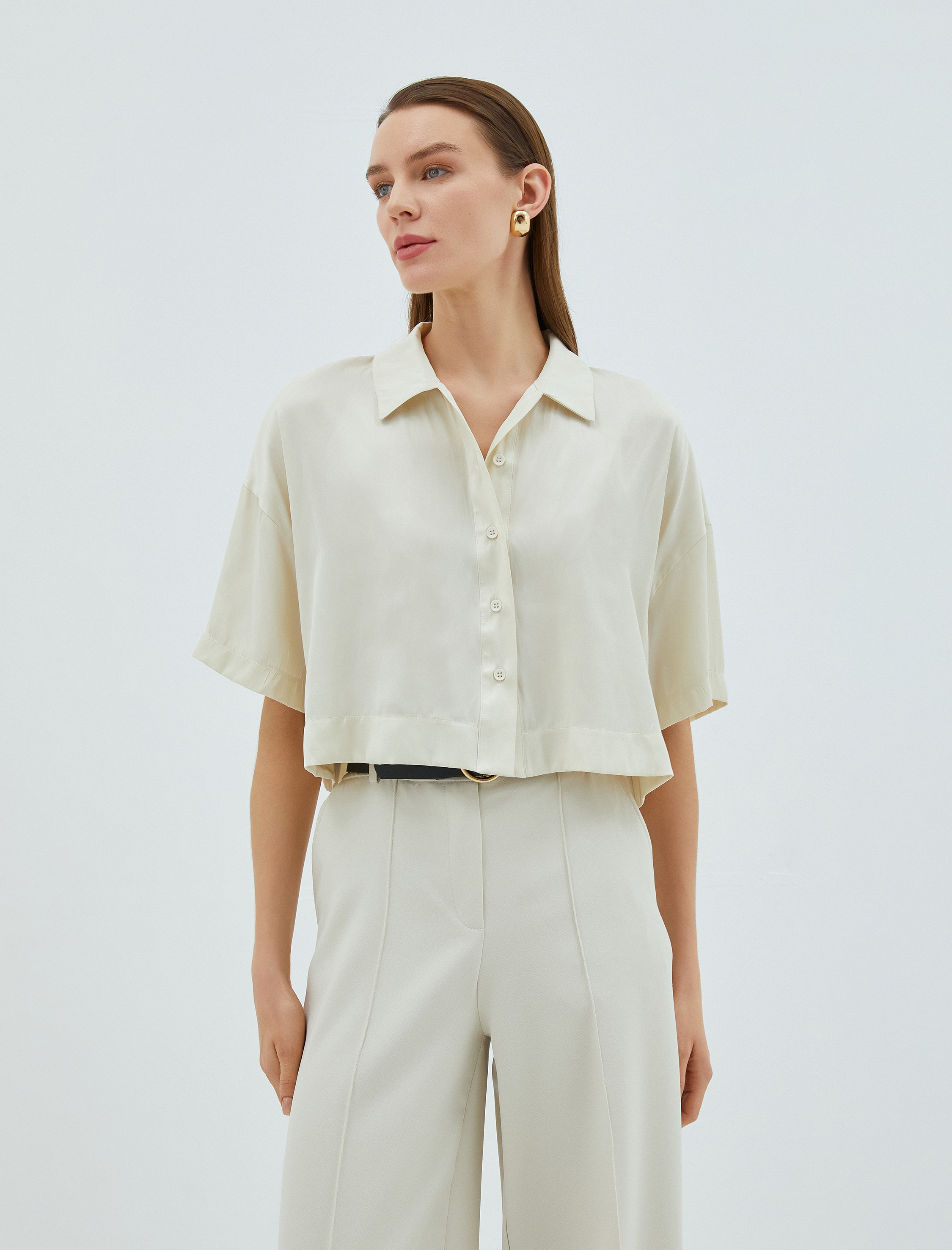   Crop Bluz Gipe Detaylı