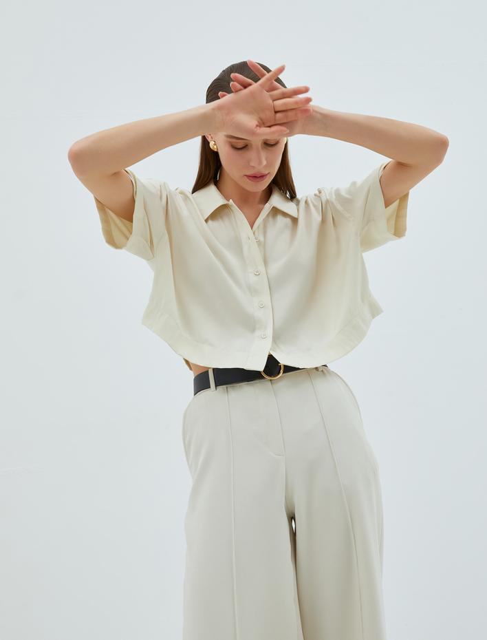  Crop Bluz Gipe Detaylı