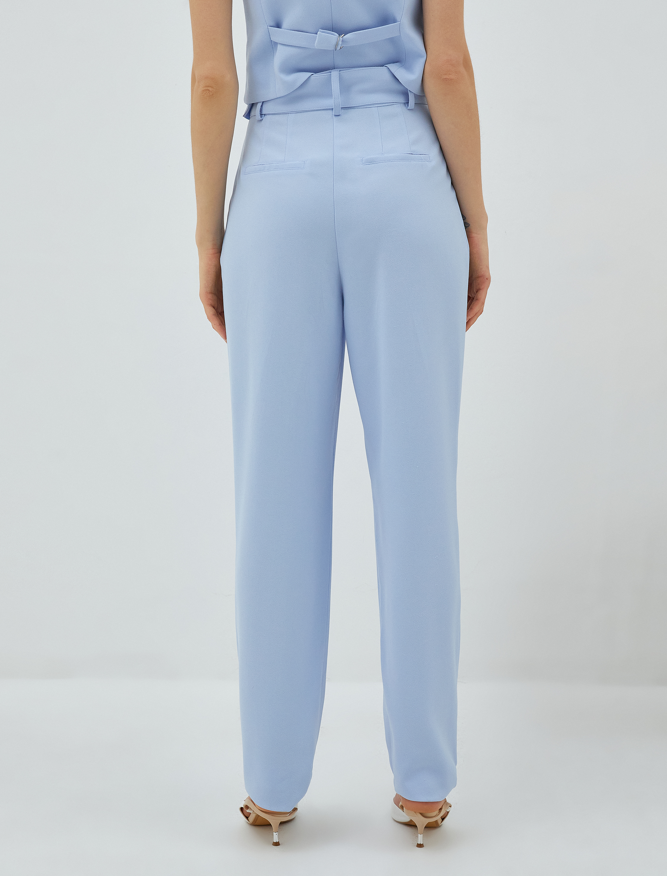   Kemerli Havuç Pantolon Pileli Cepli