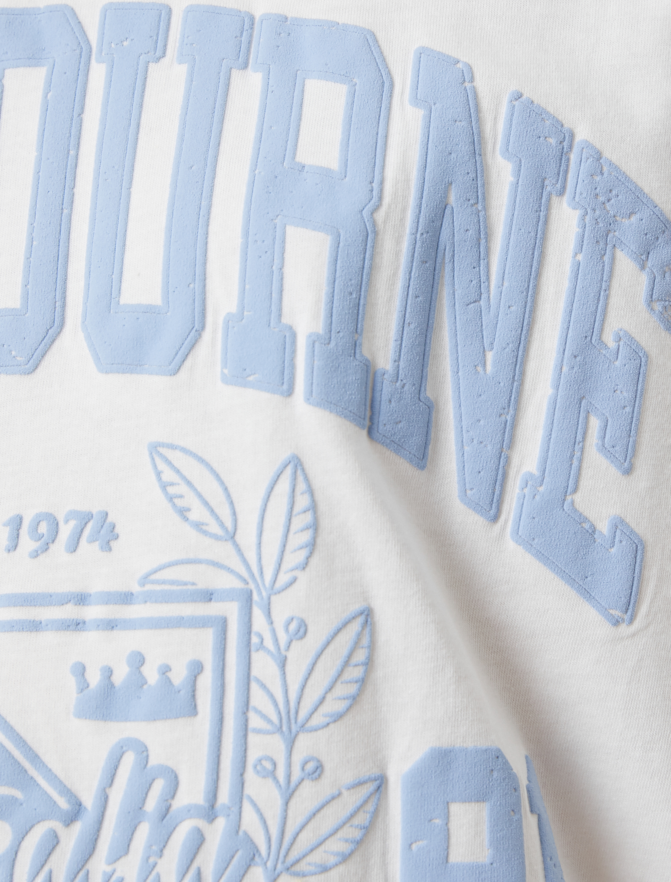   Kolej Baskılı Tişört Kısa Kollu Bisiklet Yaka Pamuklu