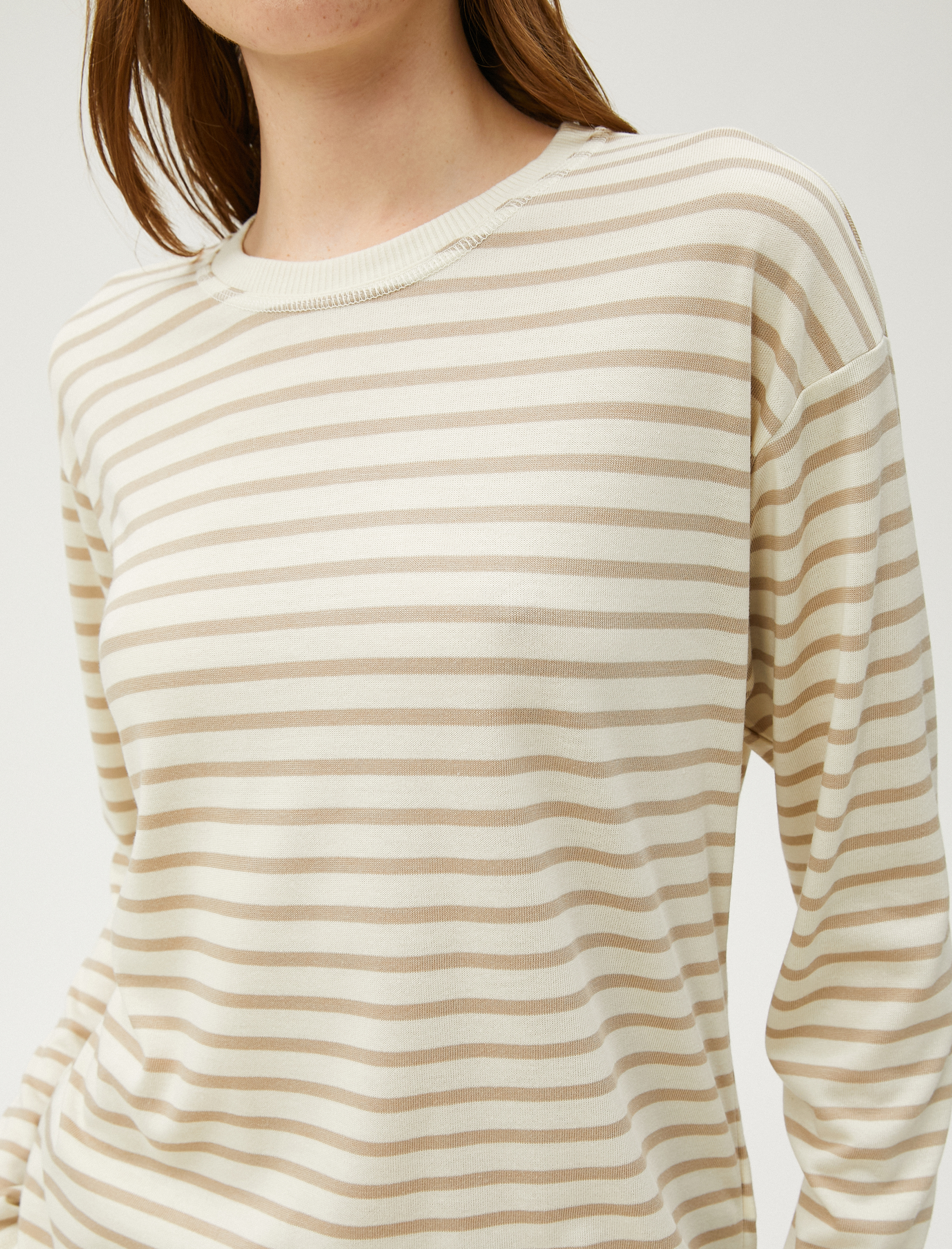   Basic Uzun Kollu Tişört Bisiklet Yaka