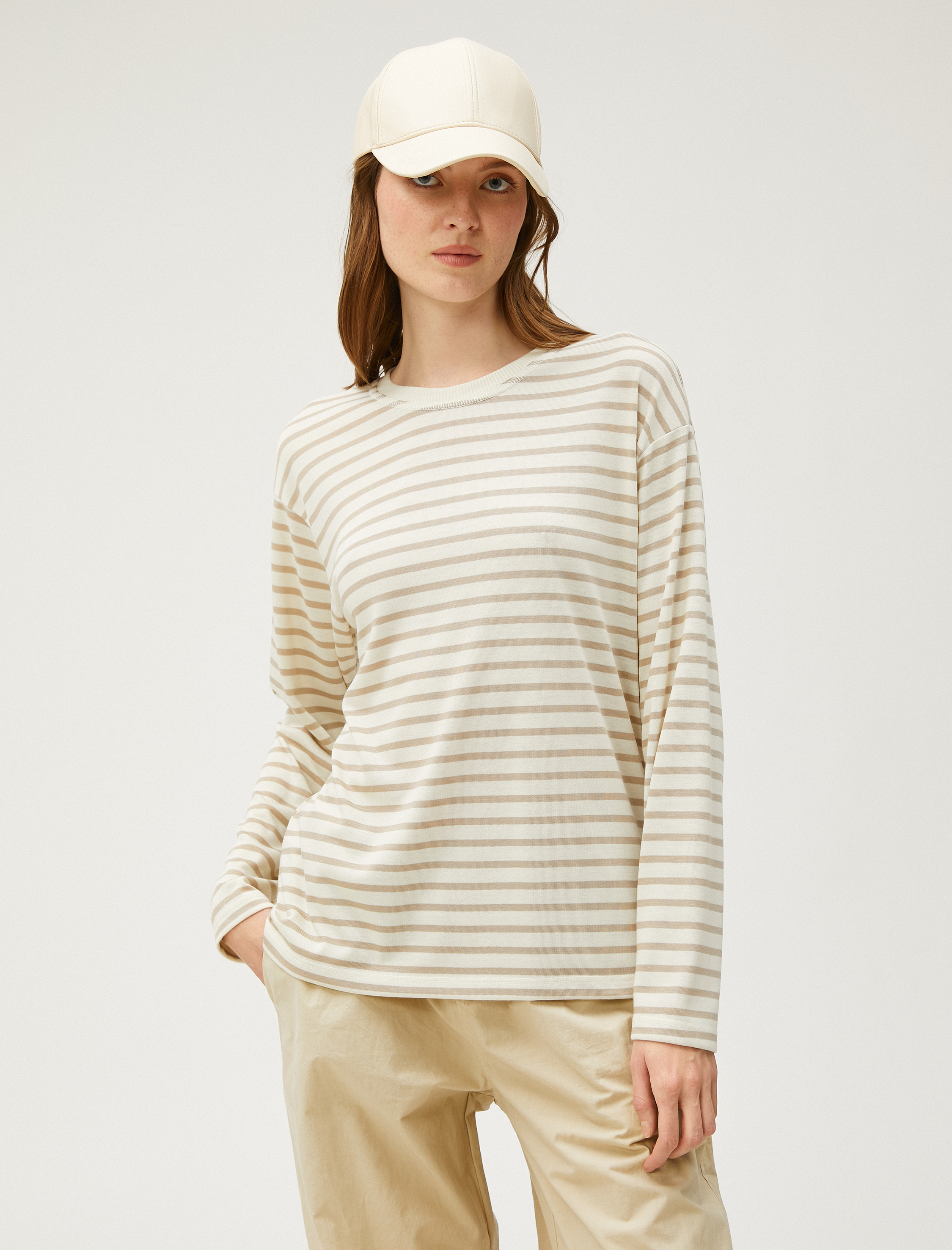   Basic Uzun Kollu Tişört Bisiklet Yaka