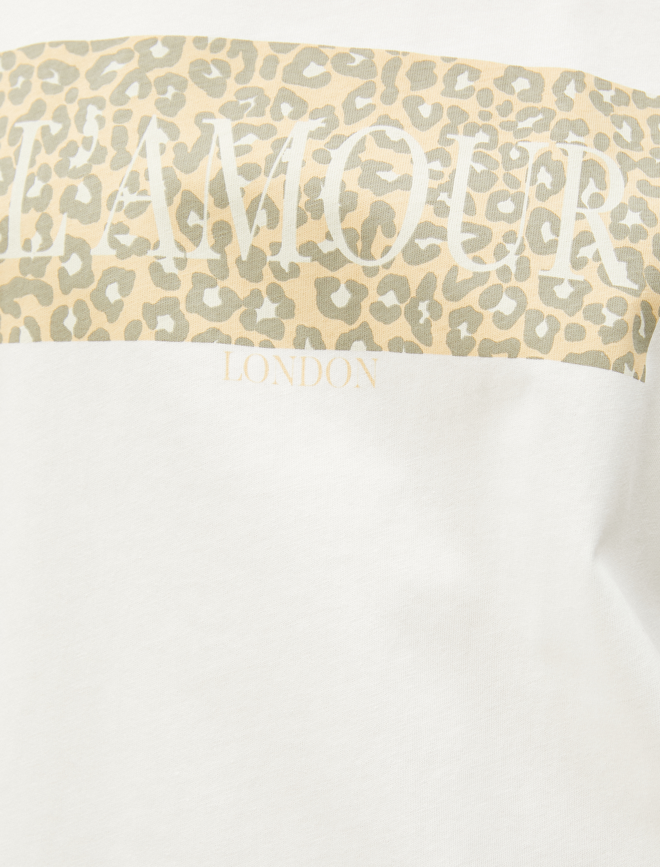   Kısa Kollu Tişört Leopar Baskılı Pamuklu