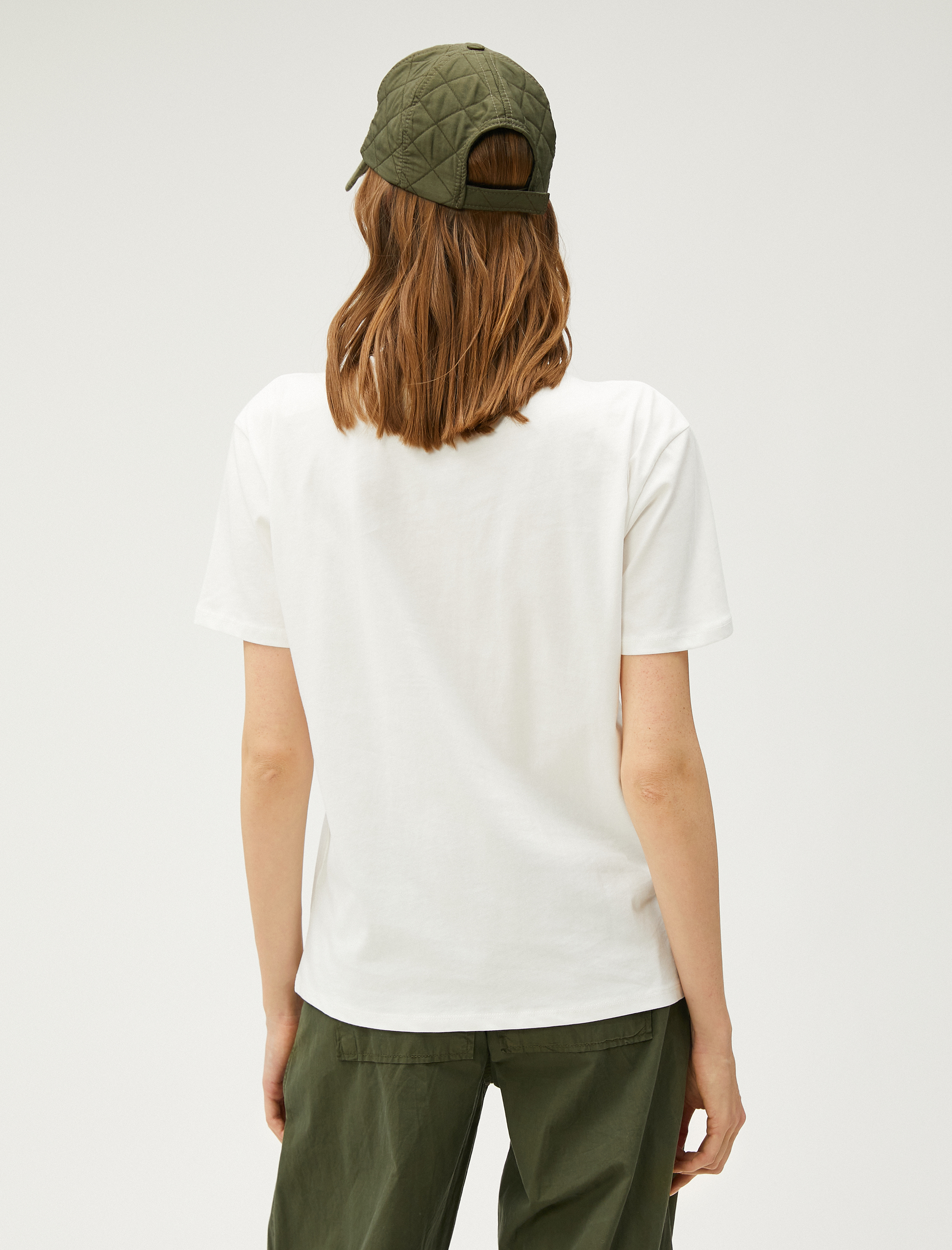   Kısa Kollu Tişört Leopar Baskılı Pamuklu