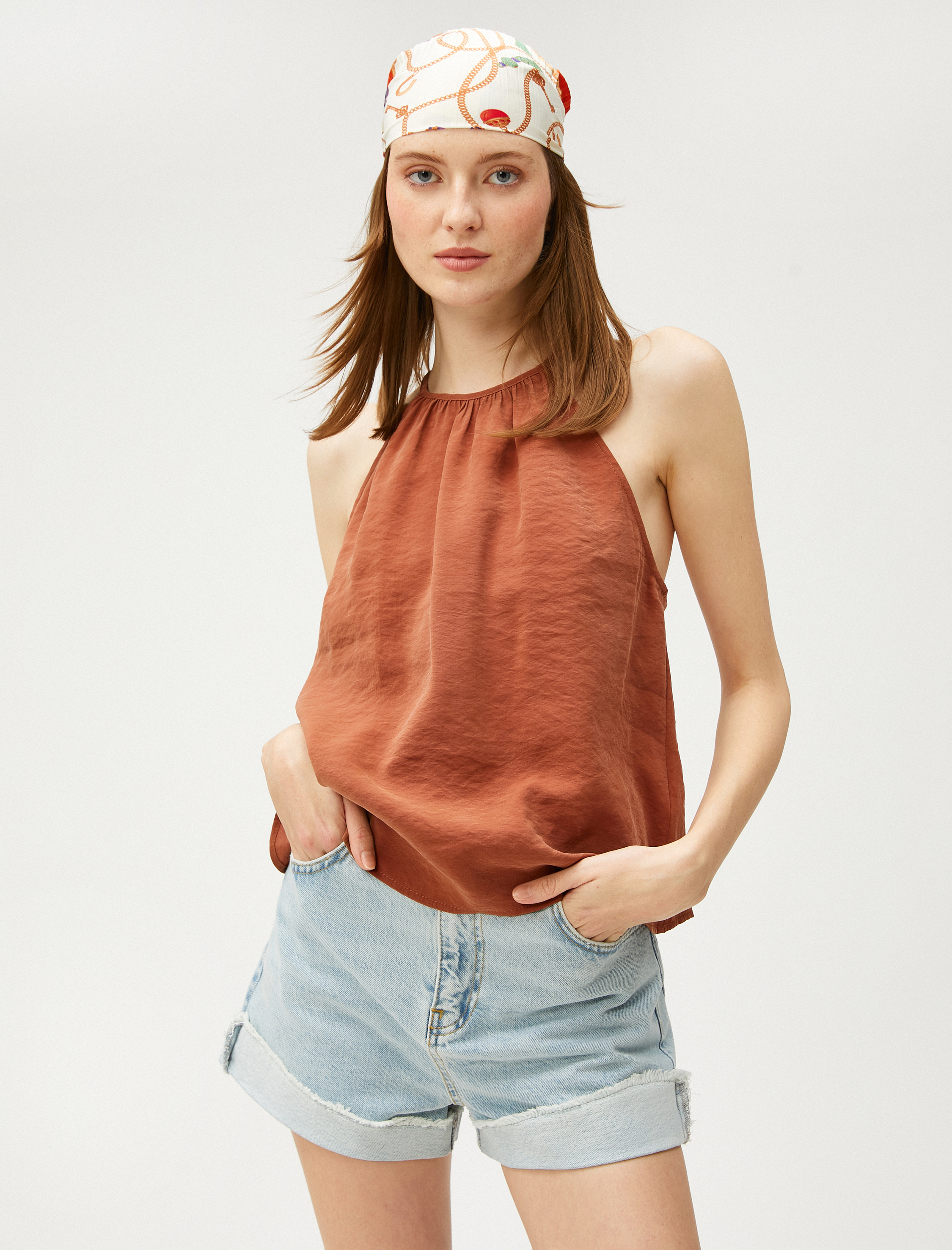   Halter Yaka Atlet Modal Karışımlı