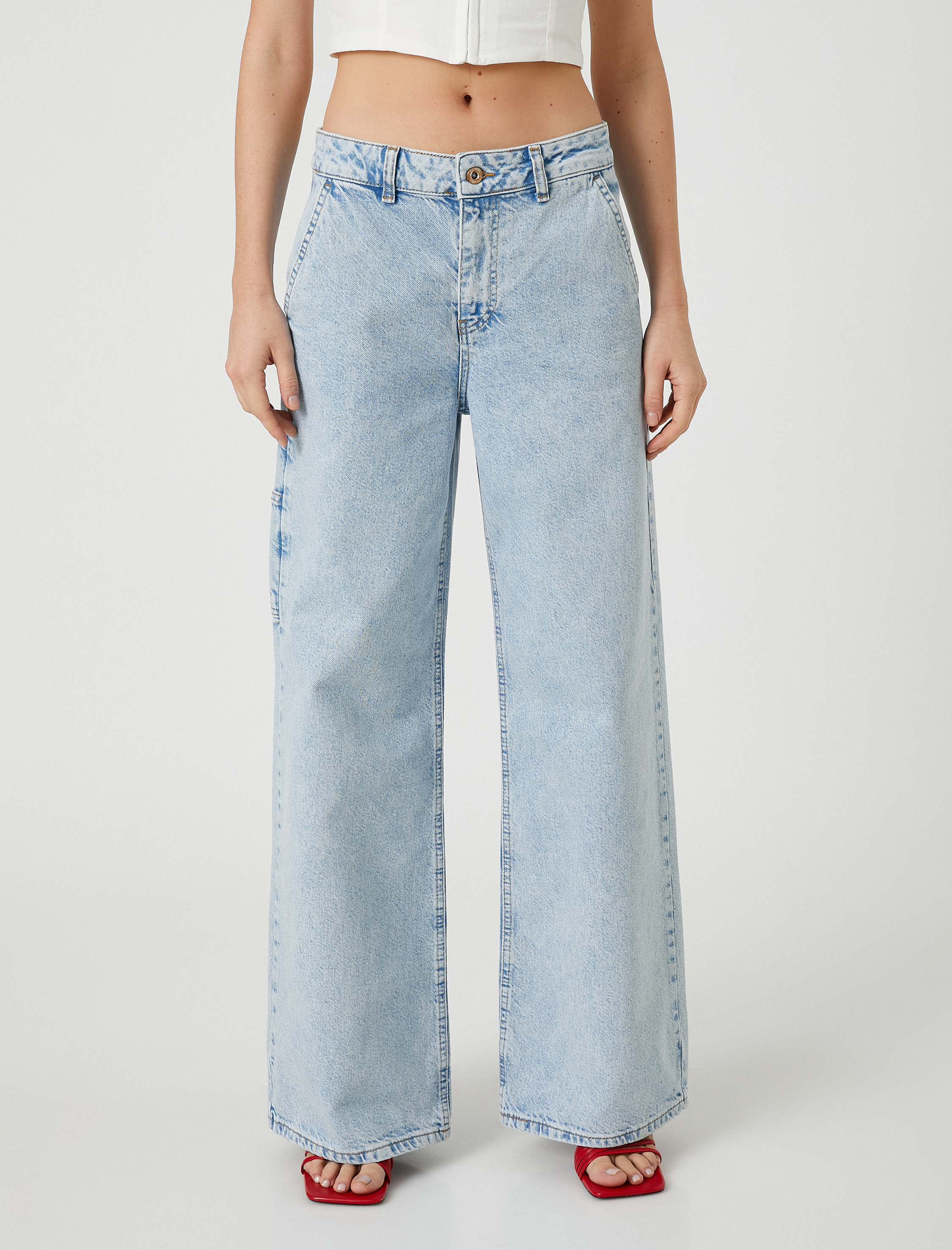   Yüksek Bel Kot Pantolon Ekstra Geniş Paça - Bianca Jeans