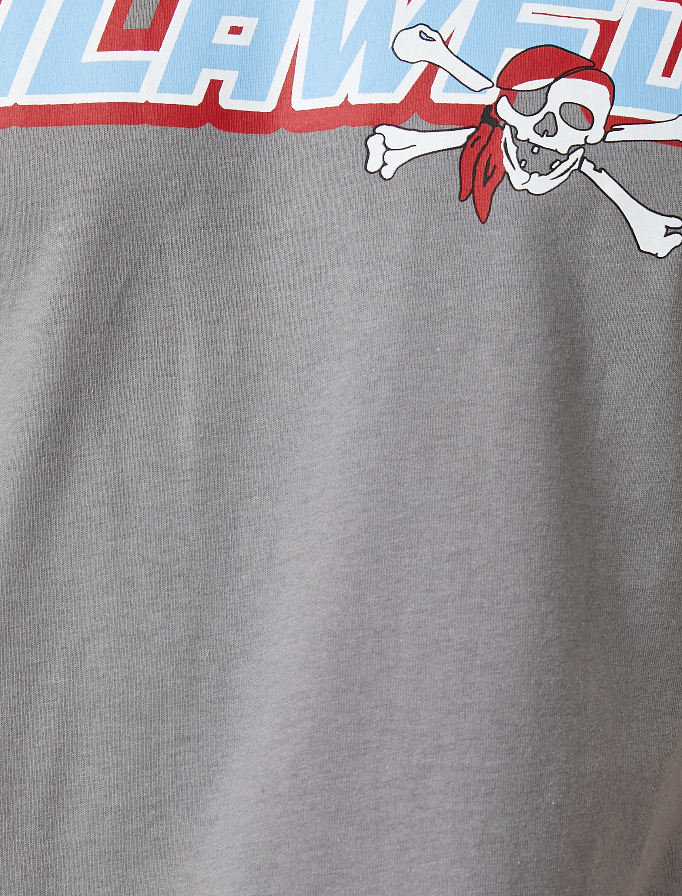   Slogan Baskılı Tişört Bisiklet Yaka Kuru Kafa Detaylı Dar Kesim