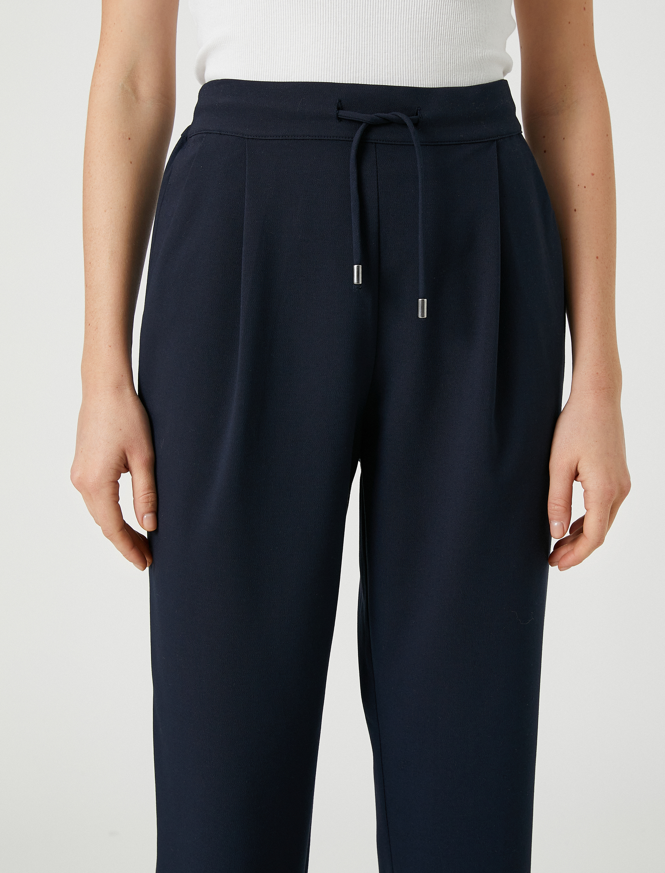   Rahat Pantolon Beli Bağlamalı Cepli