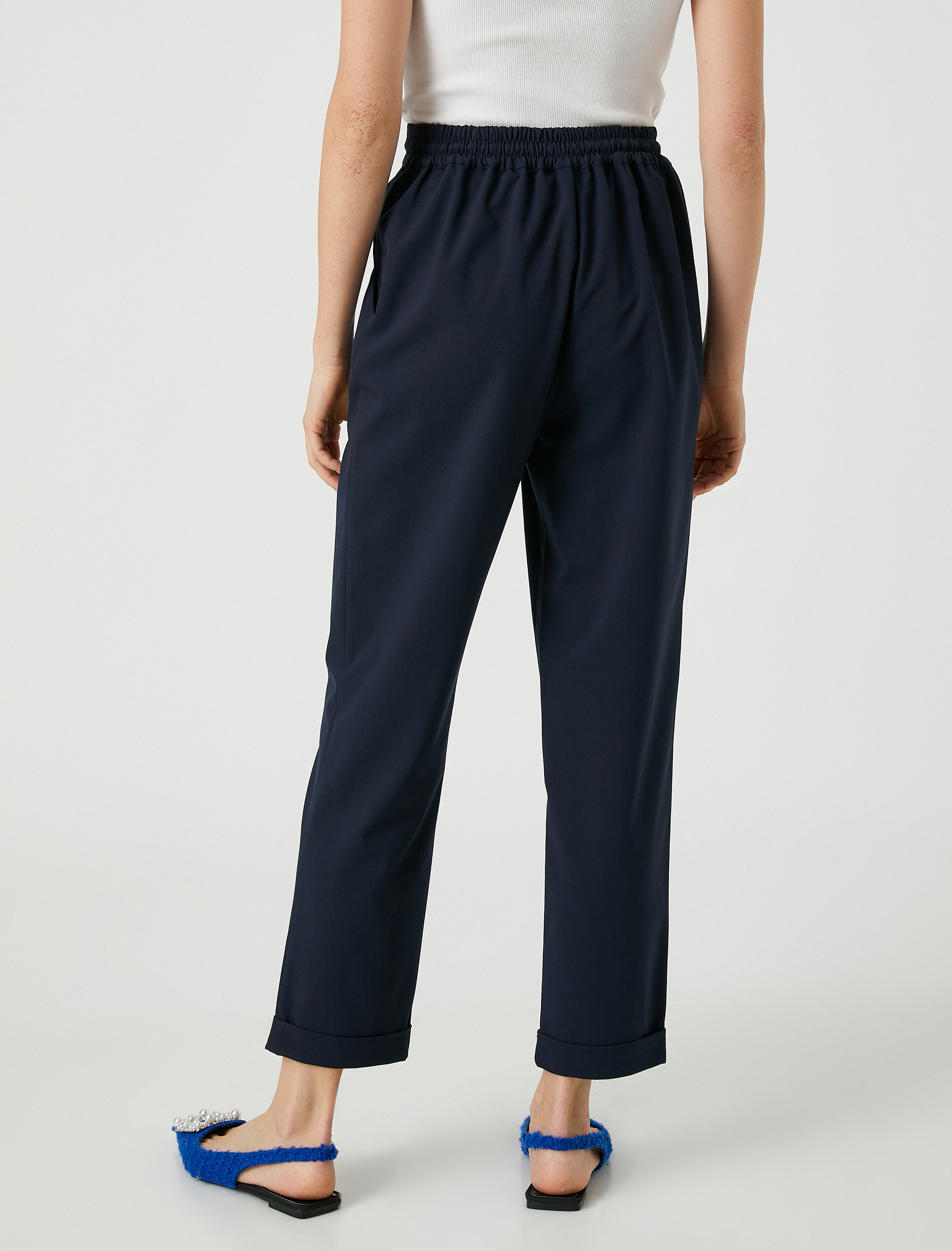   Rahat Pantolon Beli Bağlamalı Cepli