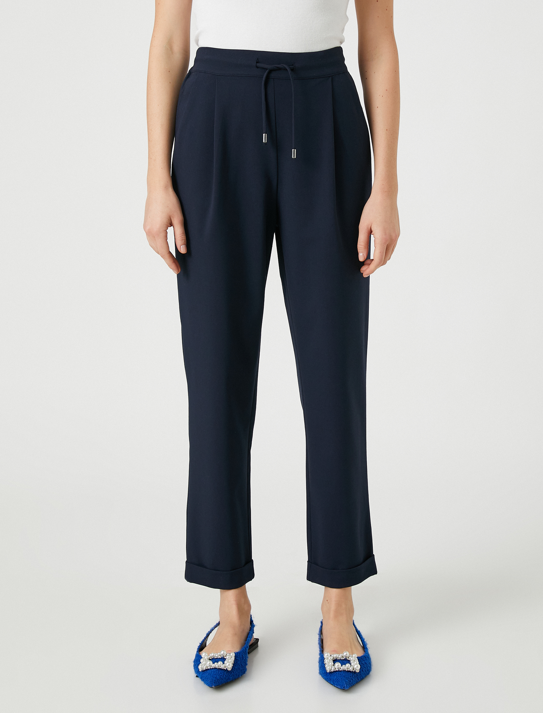   Rahat Pantolon Beli Bağlamalı Cepli