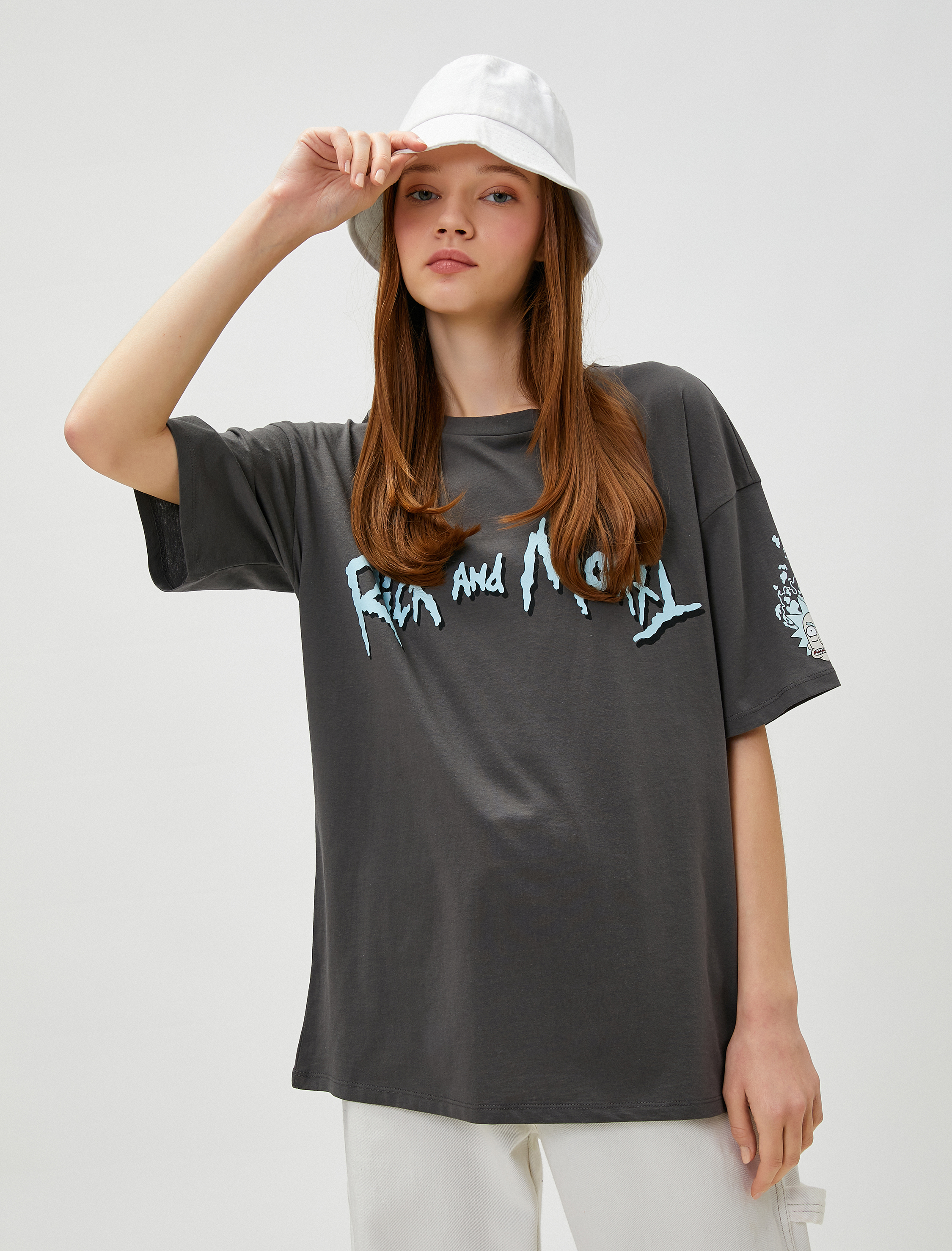   Rick and Morty Tişört Sırt Baskılı Lisanslı Pamuklu Kısa Kollu