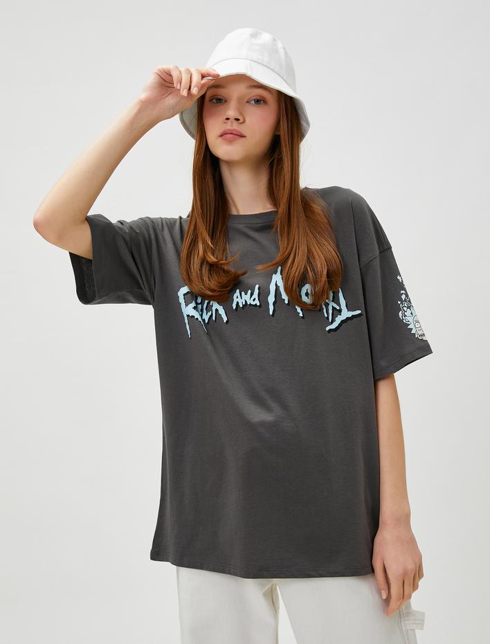  Rick and Morty Tişört Sırt Baskılı Lisanslı Pamuklu Kısa Kollu