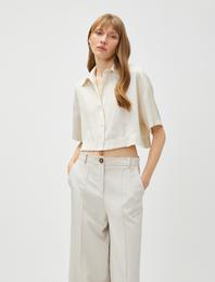 Crop Gömlek Kısa Kollu