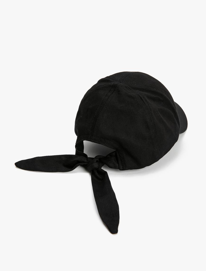  Kadın Basic Cap Şapka Pamuklu Bağlama Detaylı