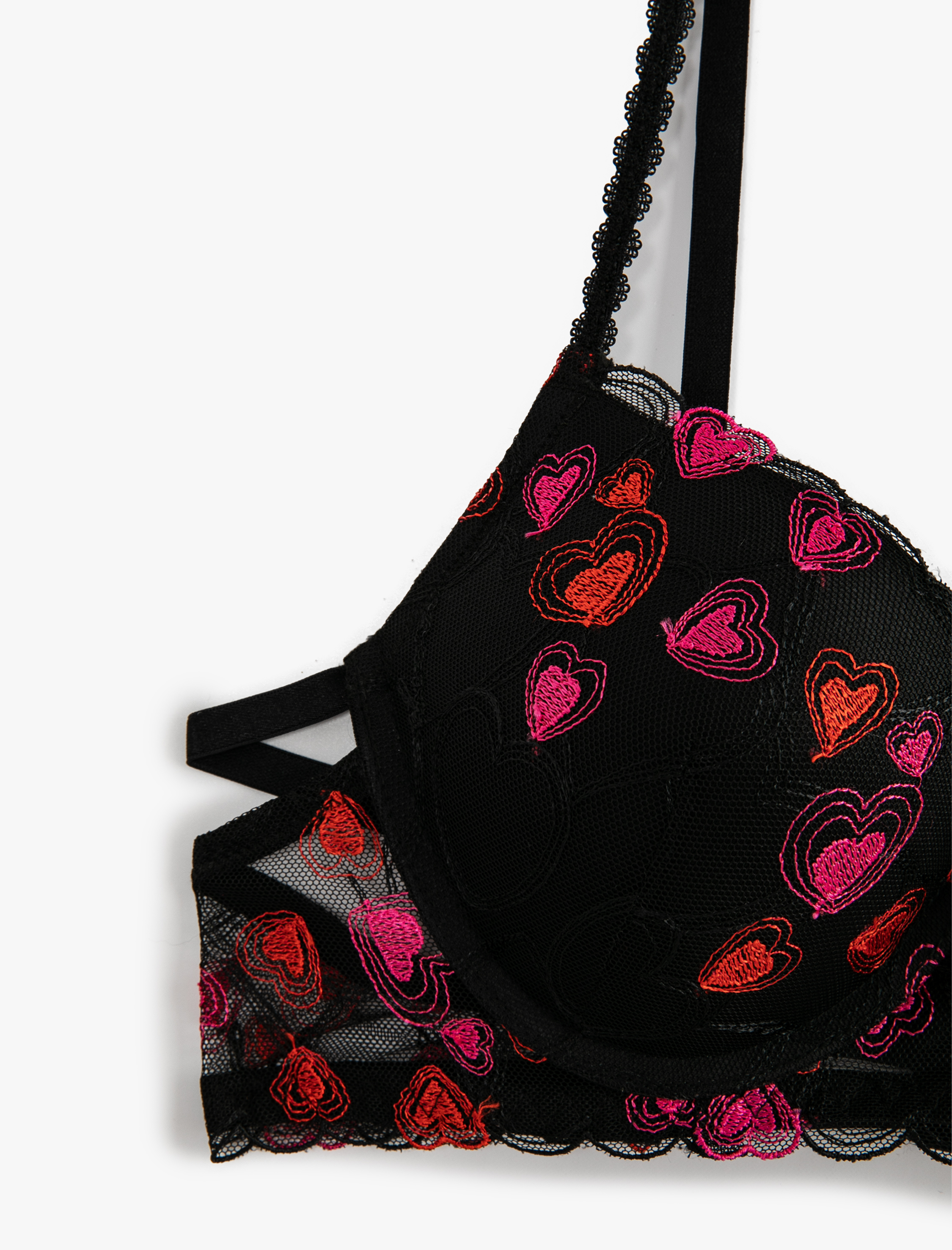 Destekli Sütyen Dantelli Ekstra Dolgulu Balenli Kalpli