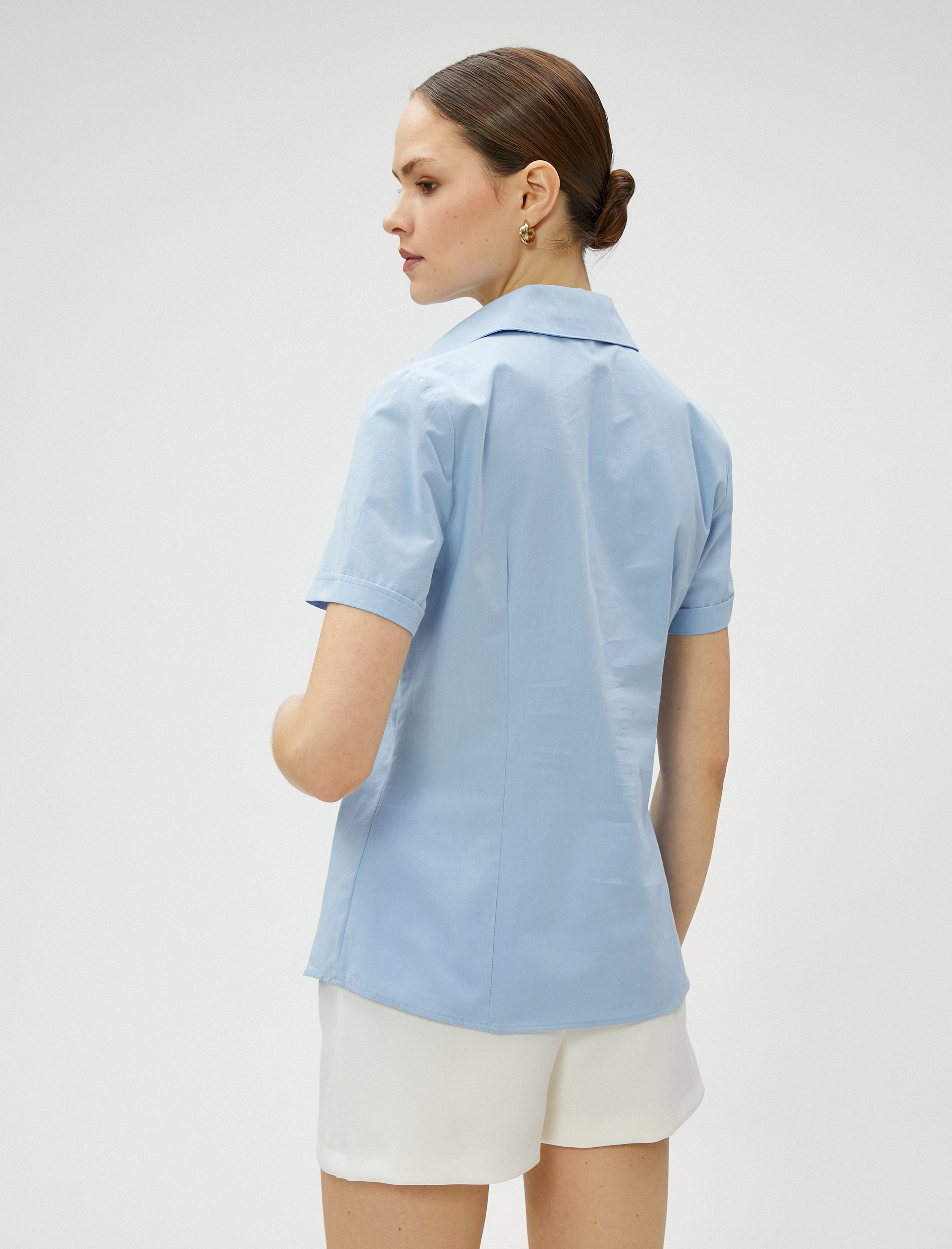   Kısa Kollu Cepli Gömlek Pamuklu