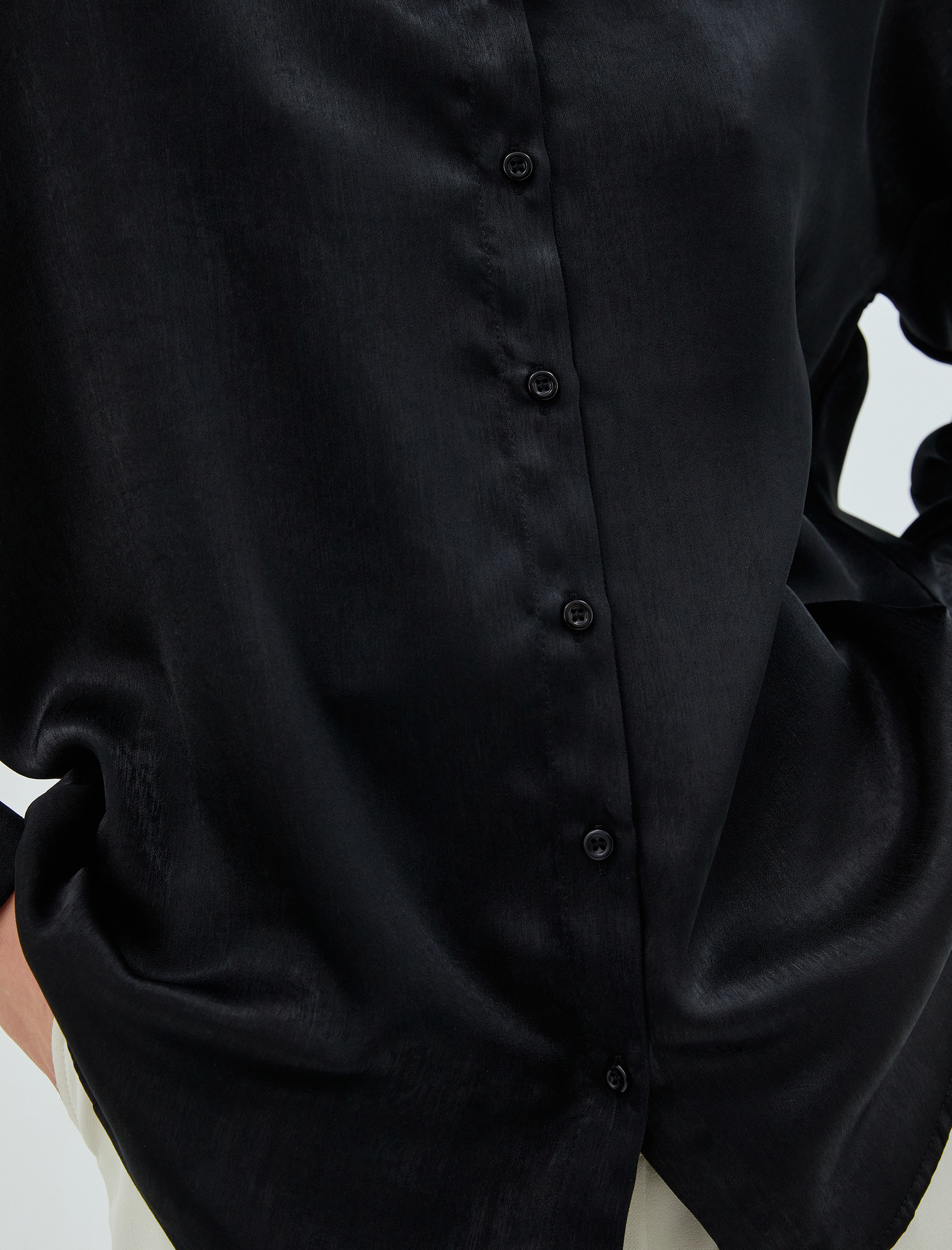   Saten Gömlek Relax Fit Uzun Kollu