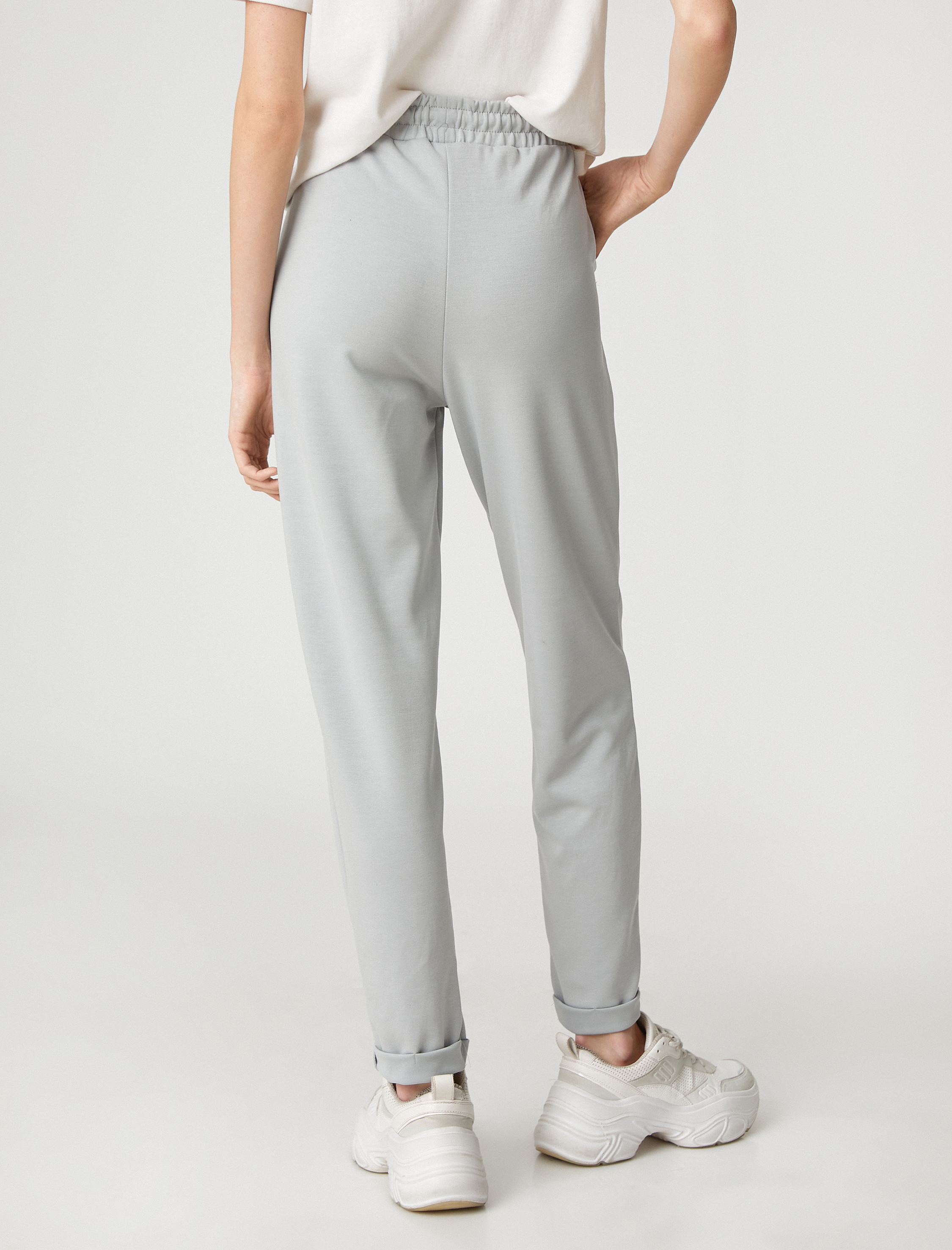   Modal Rahat Pantolon Beli Bağlamalı Cepli