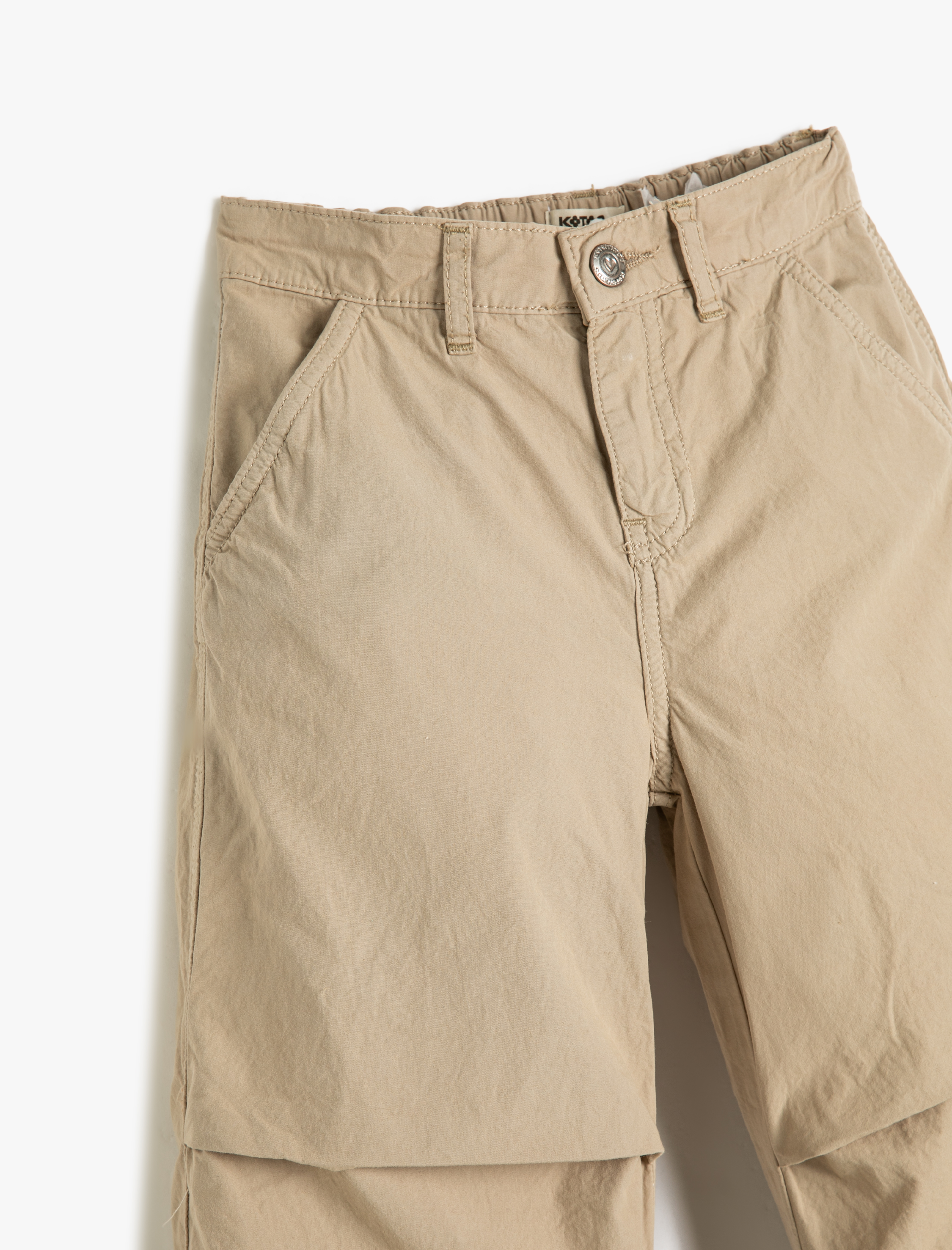  Kız Çocuk Paraşüt Pantolon Cepli Paçaları Elastik Pamuklu