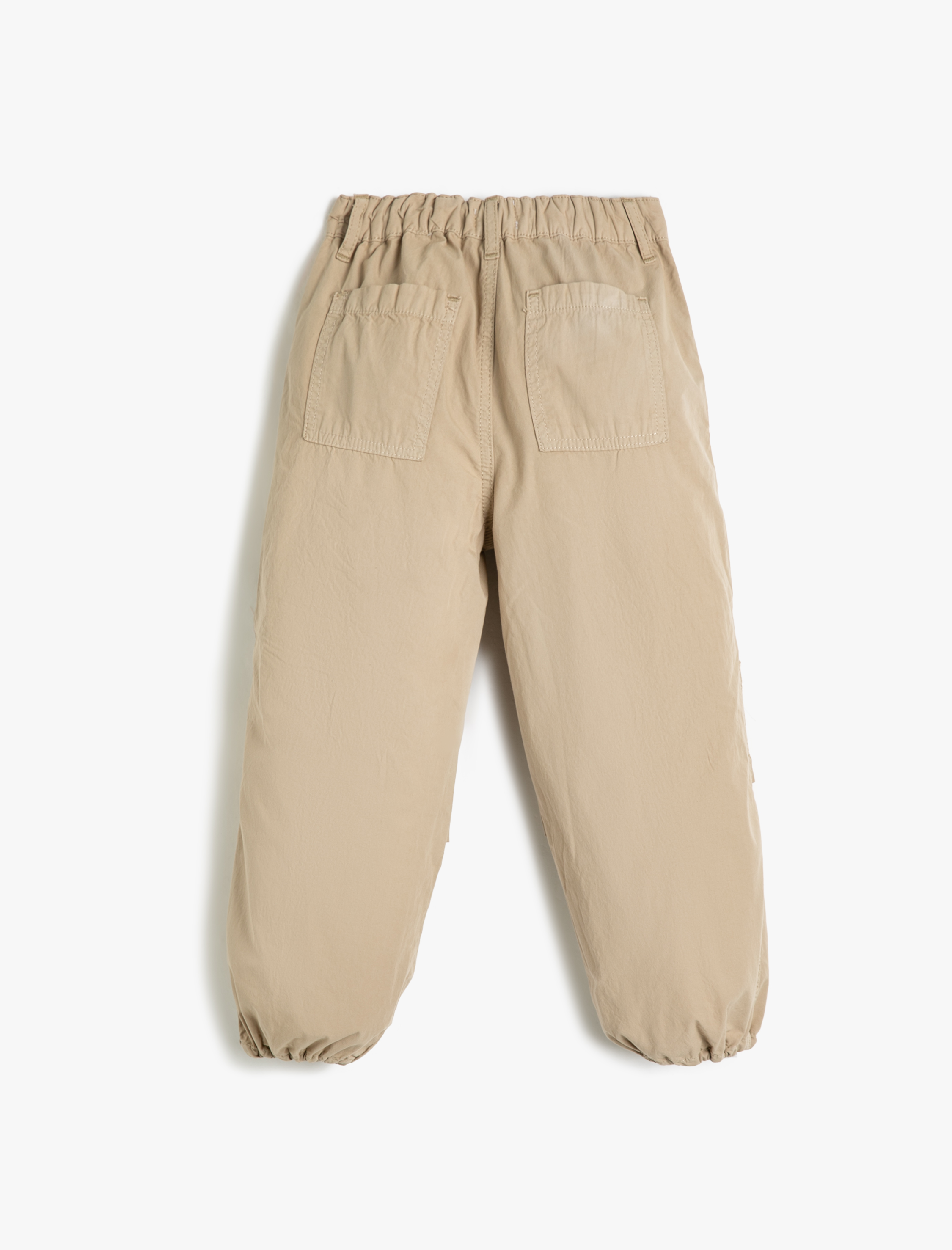  Kız Çocuk Paraşüt Pantolon Cepli Paçaları Elastik Pamuklu