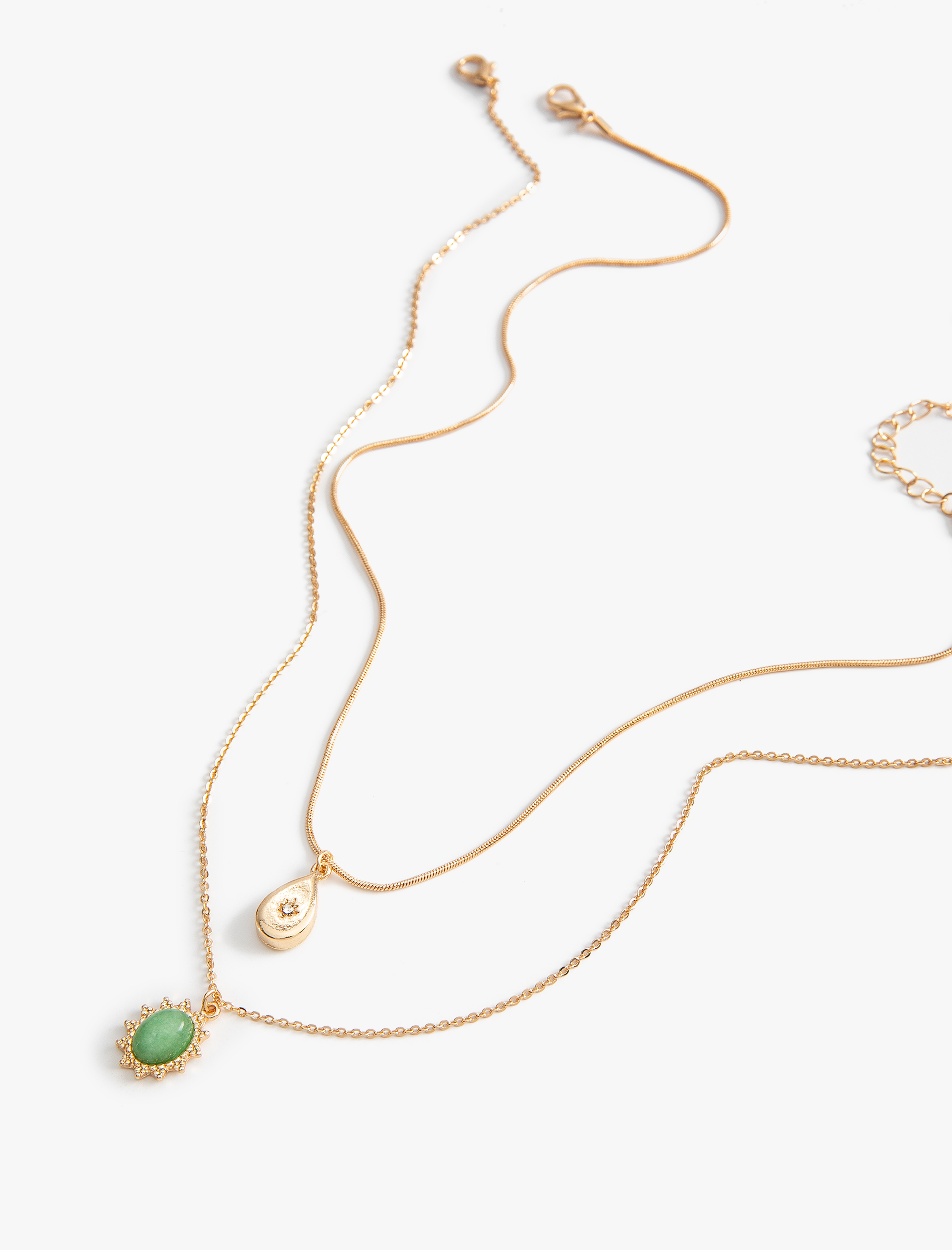  Kadın 2'li Kolye Renkli Kolye Ucu Detaylı