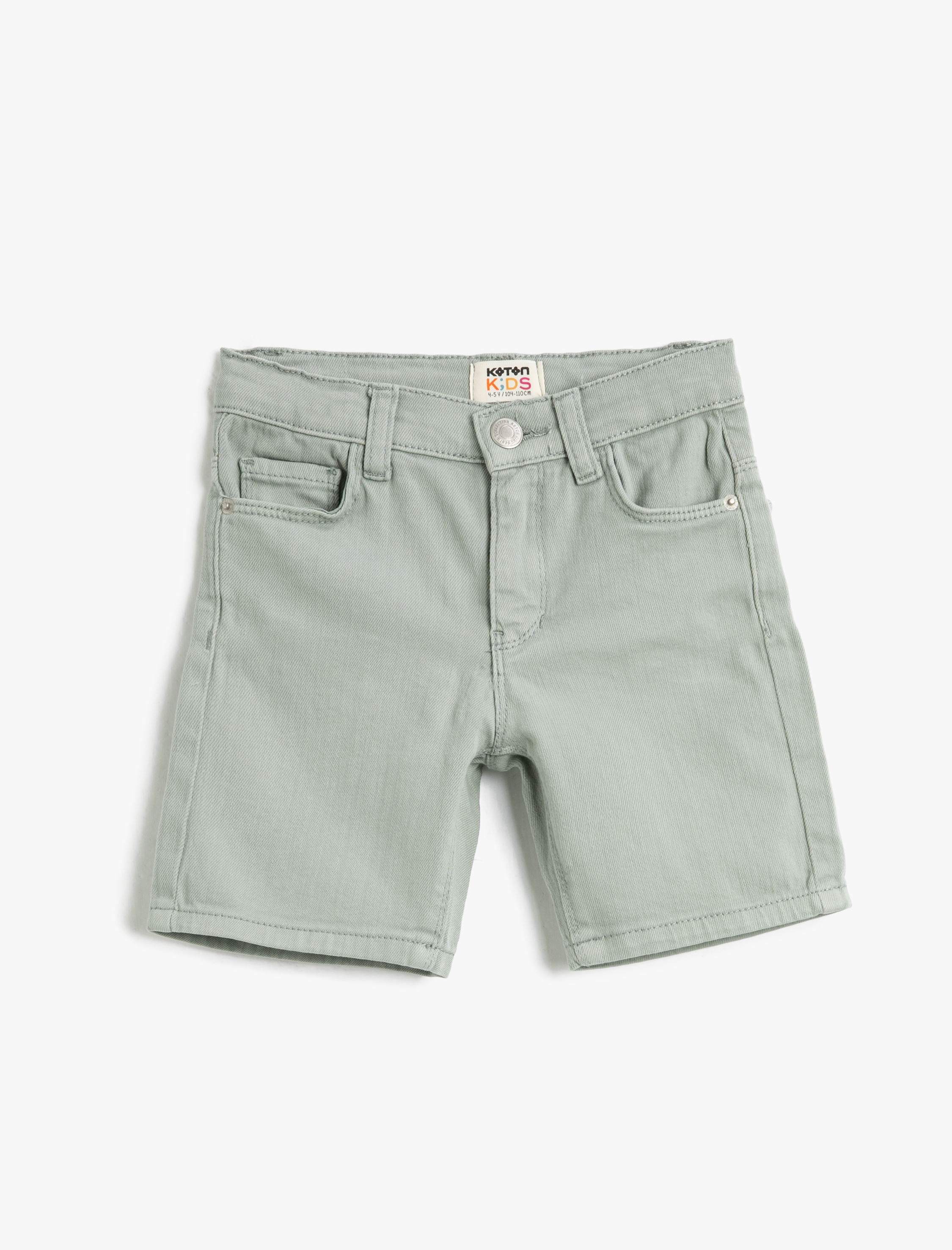  Erkek Çocuk Kot Şort Basic Cepli Pamuklu Beli Ayarlanabilir Lastikli