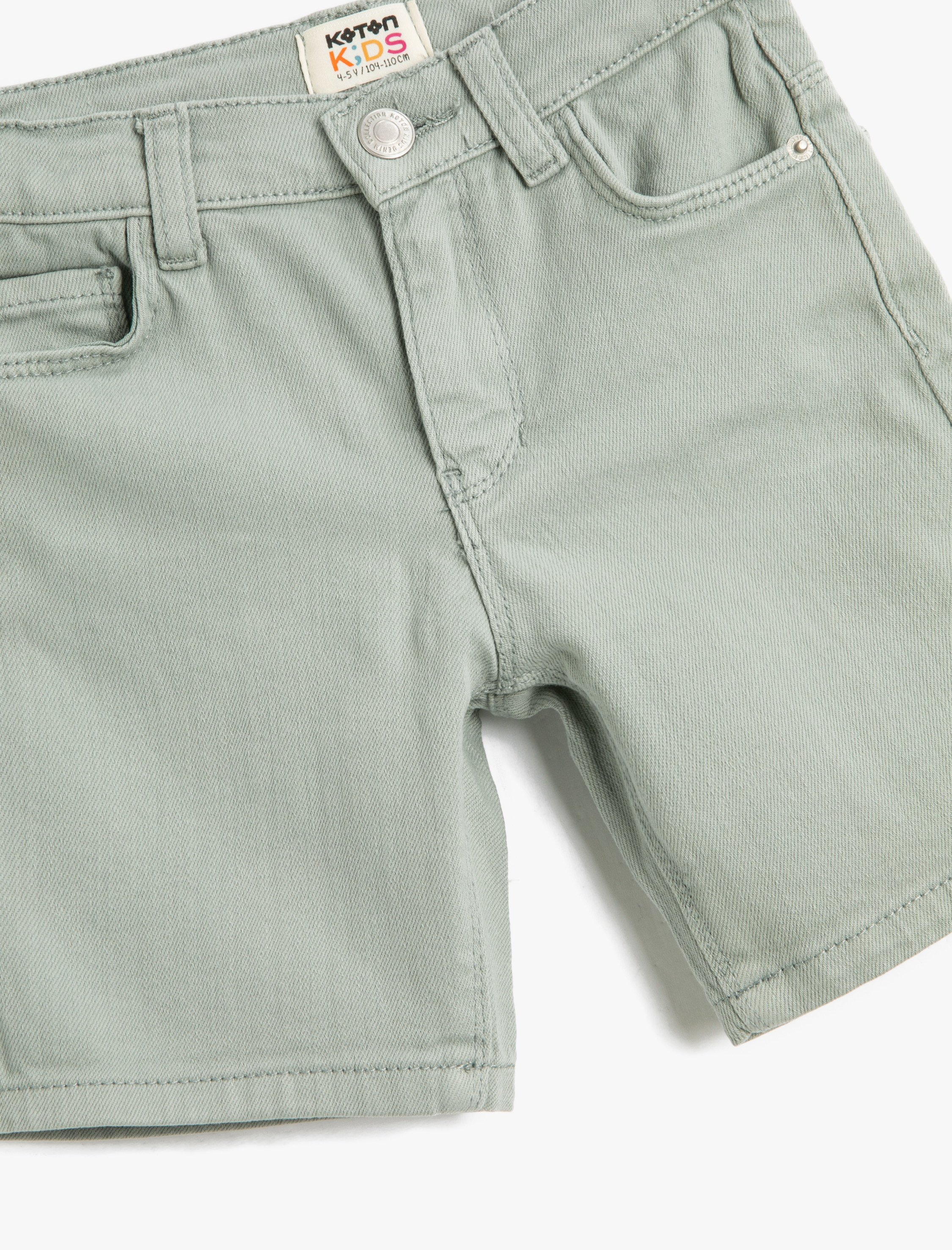  Erkek Çocuk Kot Şort Basic Cepli Pamuklu Beli Ayarlanabilir Lastikli