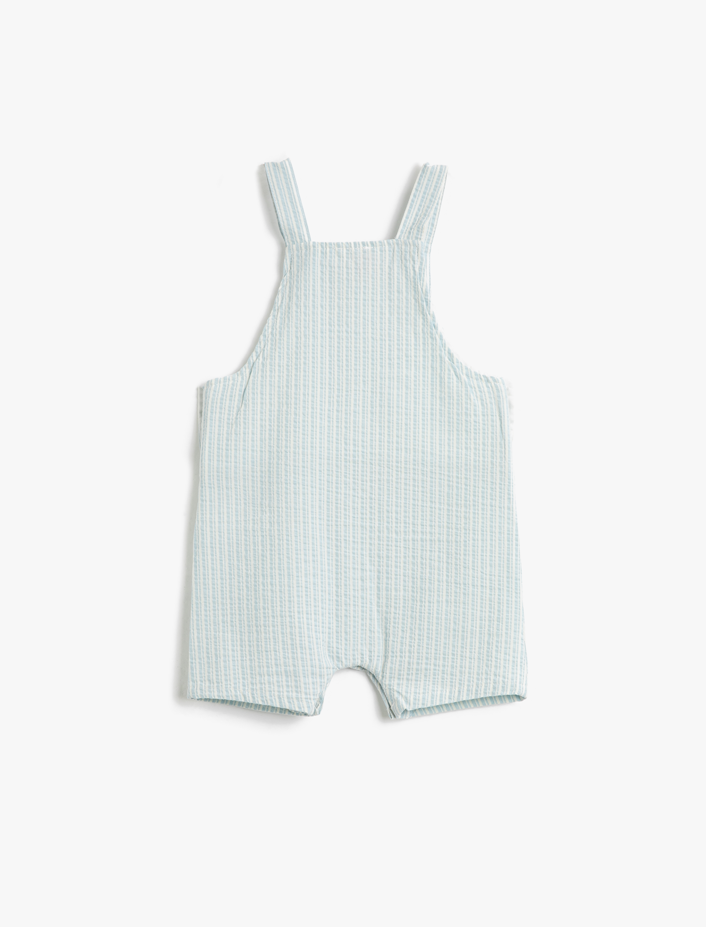  Erkek Bebek Tulum Kısa Askılı Pamuklu Cep Detaylı Çıtçıt Kapamalı