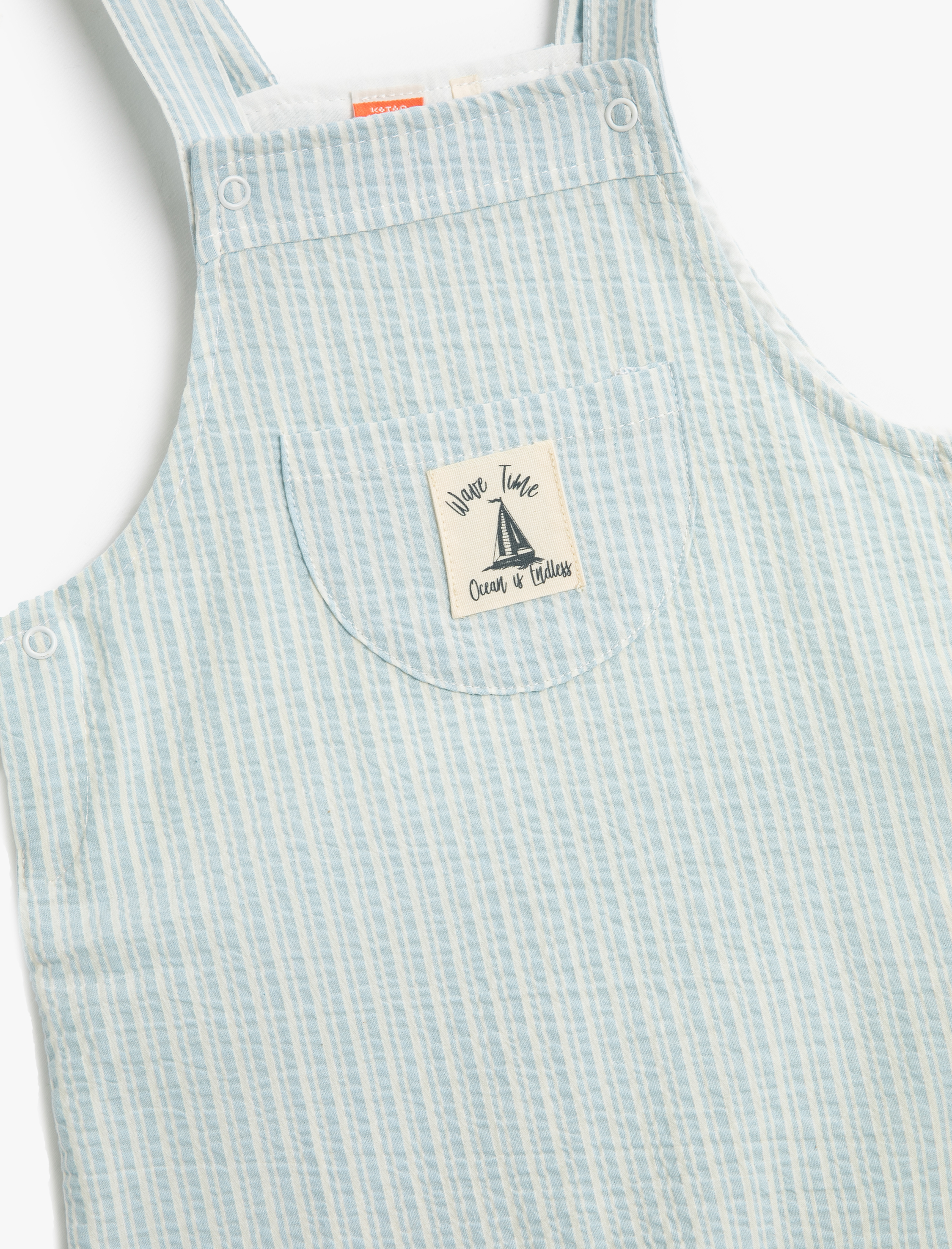  Erkek Bebek Tulum Kısa Askılı Pamuklu Cep Detaylı Çıtçıt Kapamalı