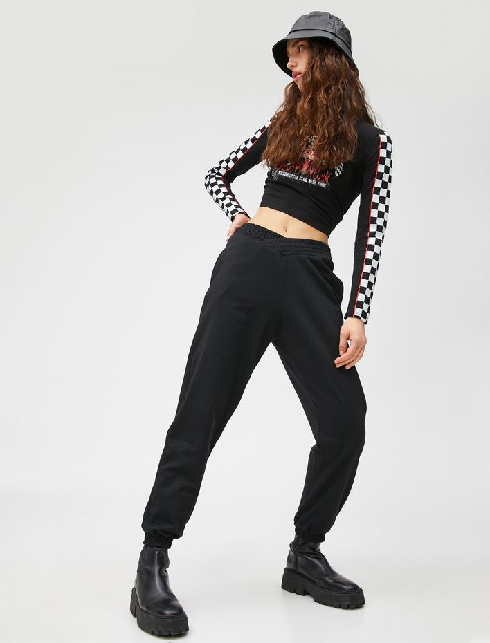  Jogger Eşofman Altı Çapraz Belli Cep Detaylı