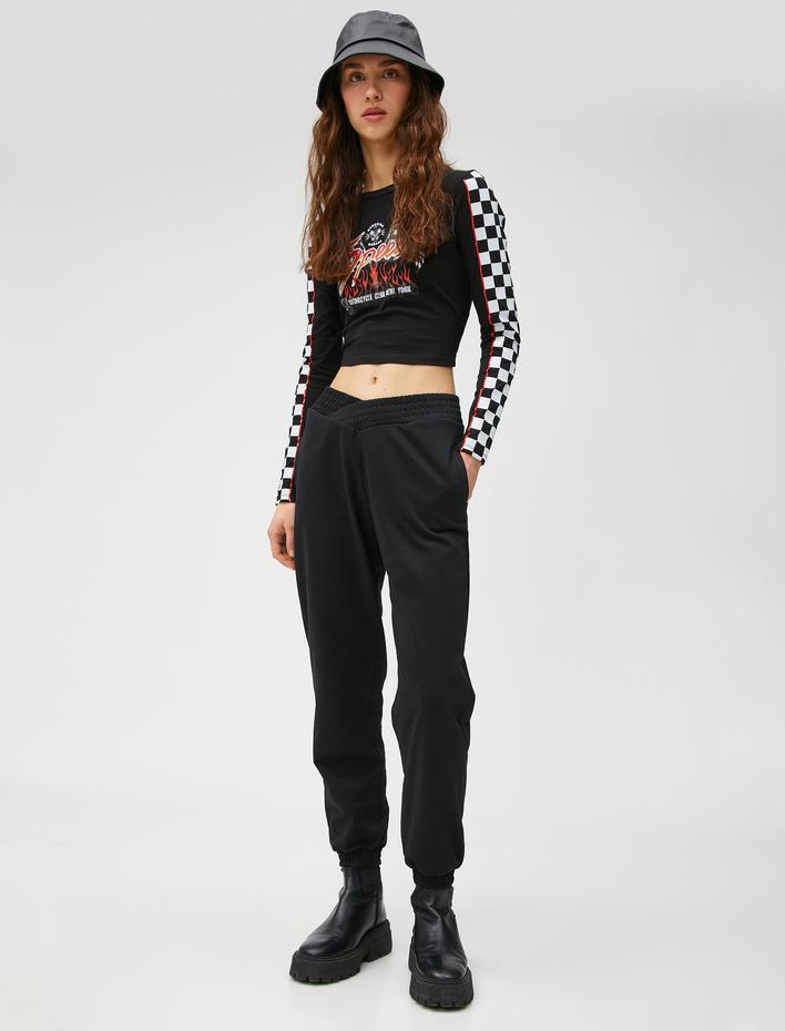  Jogger Eşofman Altı Çapraz Belli Cep Detaylı