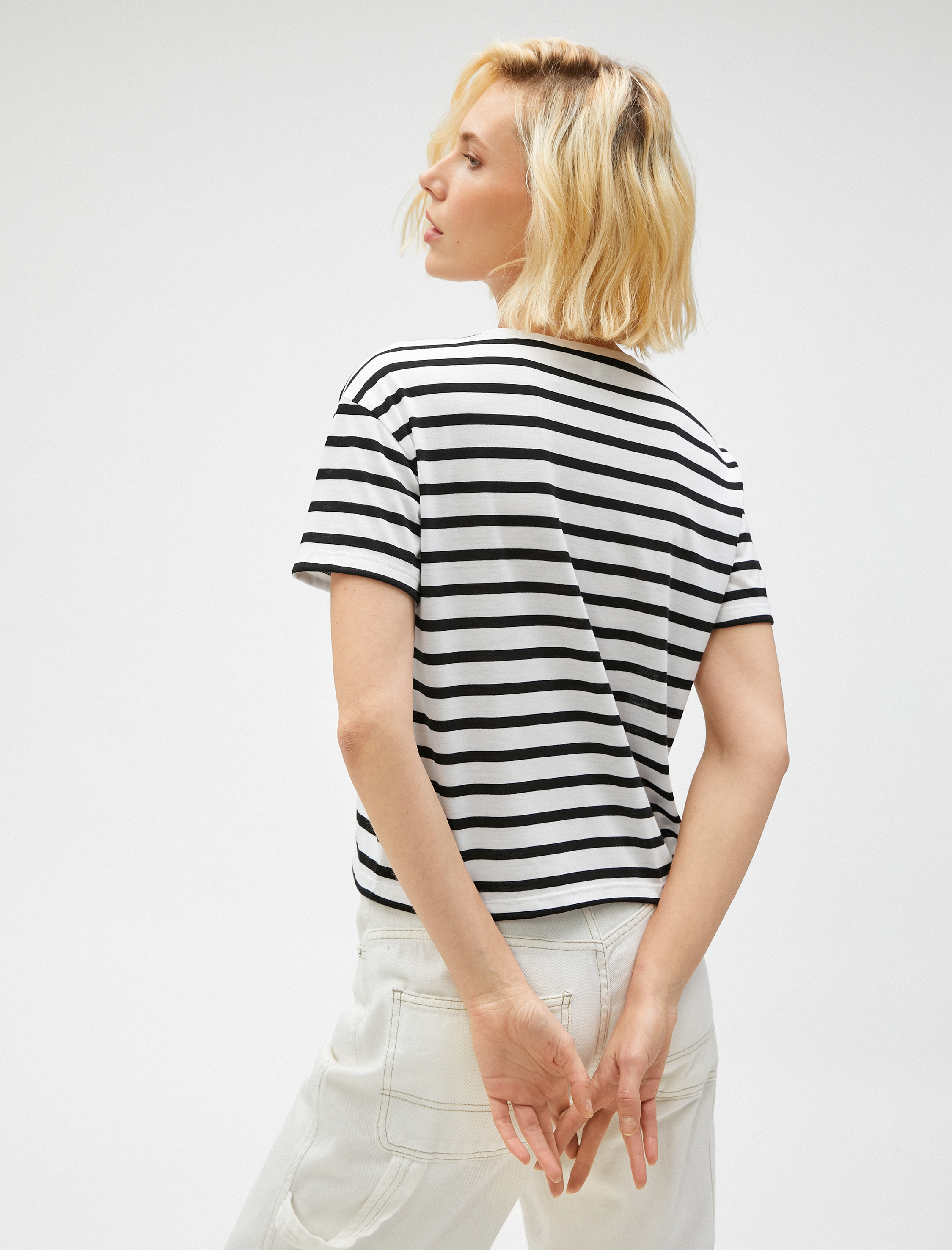   Basic Tişört Kısa Kollu Bisiklet Yaka