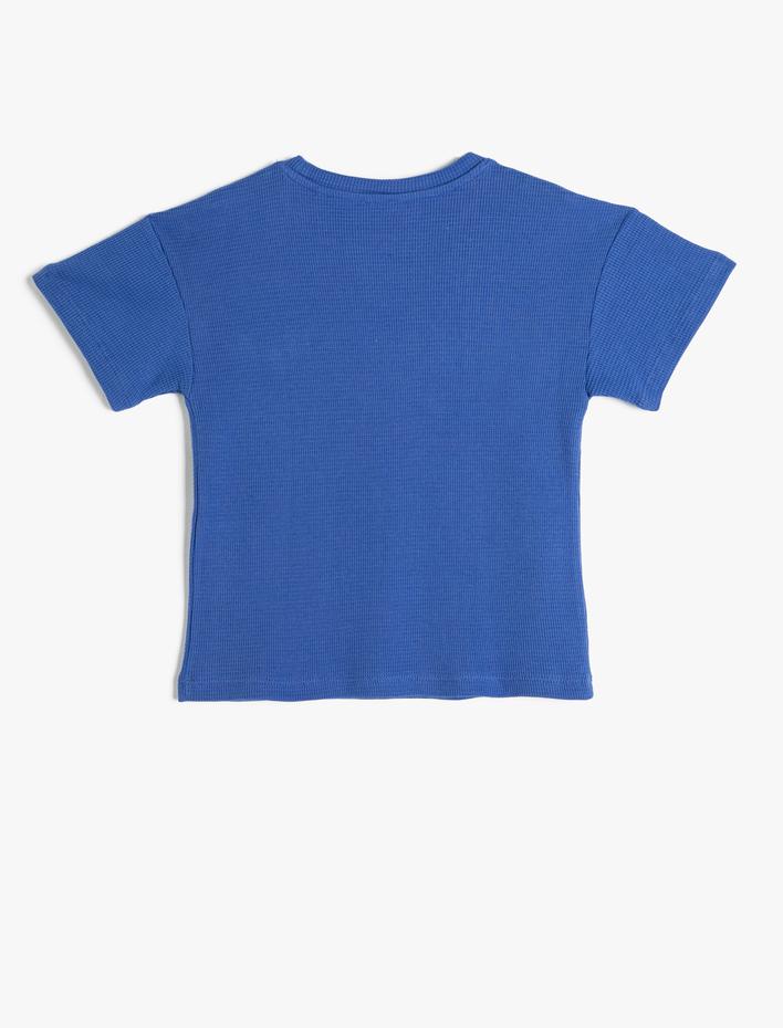 Erkek Çocuk Tişört Kısa Kollu Kaykay Baskılı Bisiklet Yaka Dokulu Pamuklu