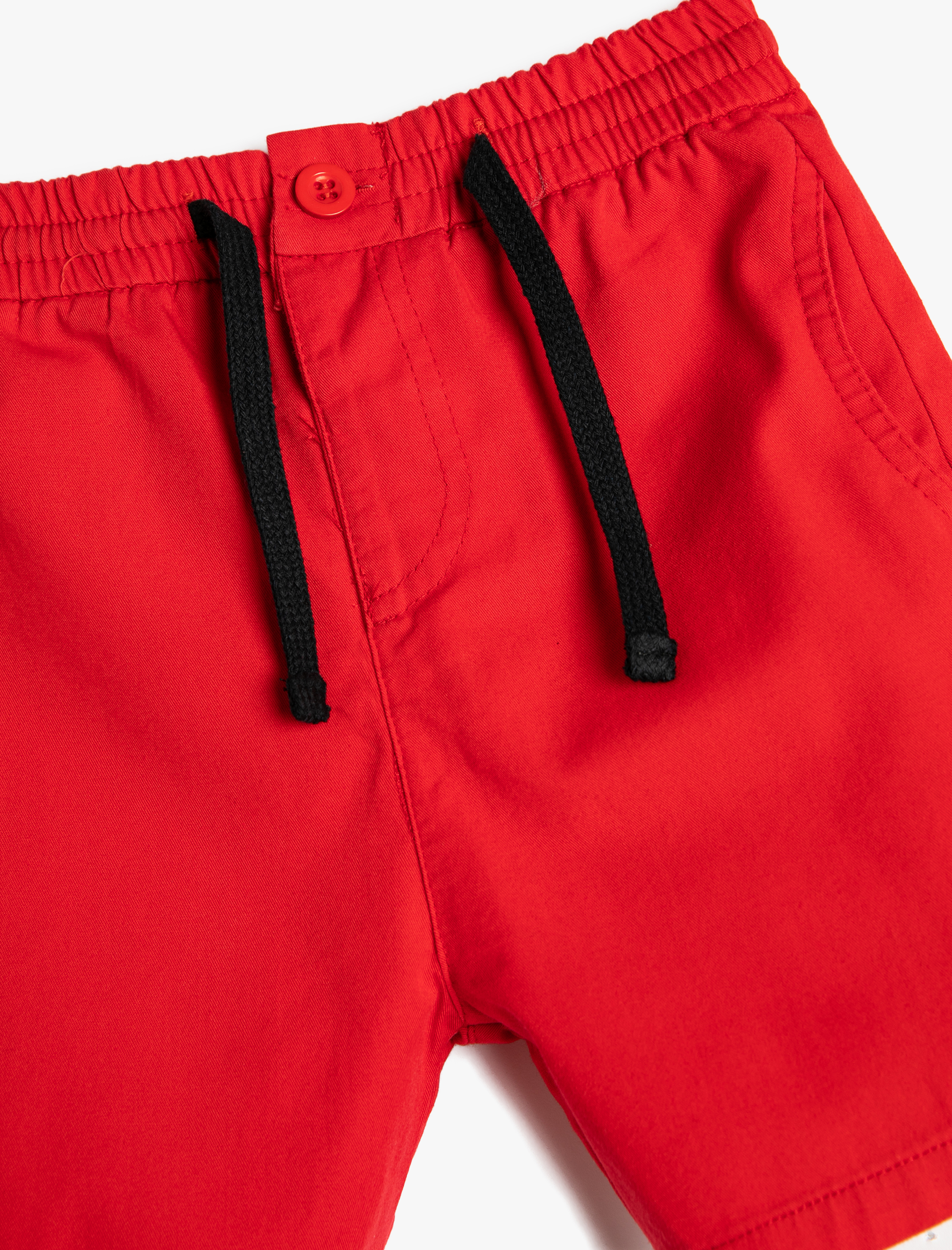 Erkek Bebek Şort Beli Bağlamalı Cepli Pamuklu