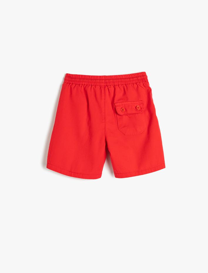 Erkek Bebek Şort Beli Bağlamalı Cepli Pamuklu