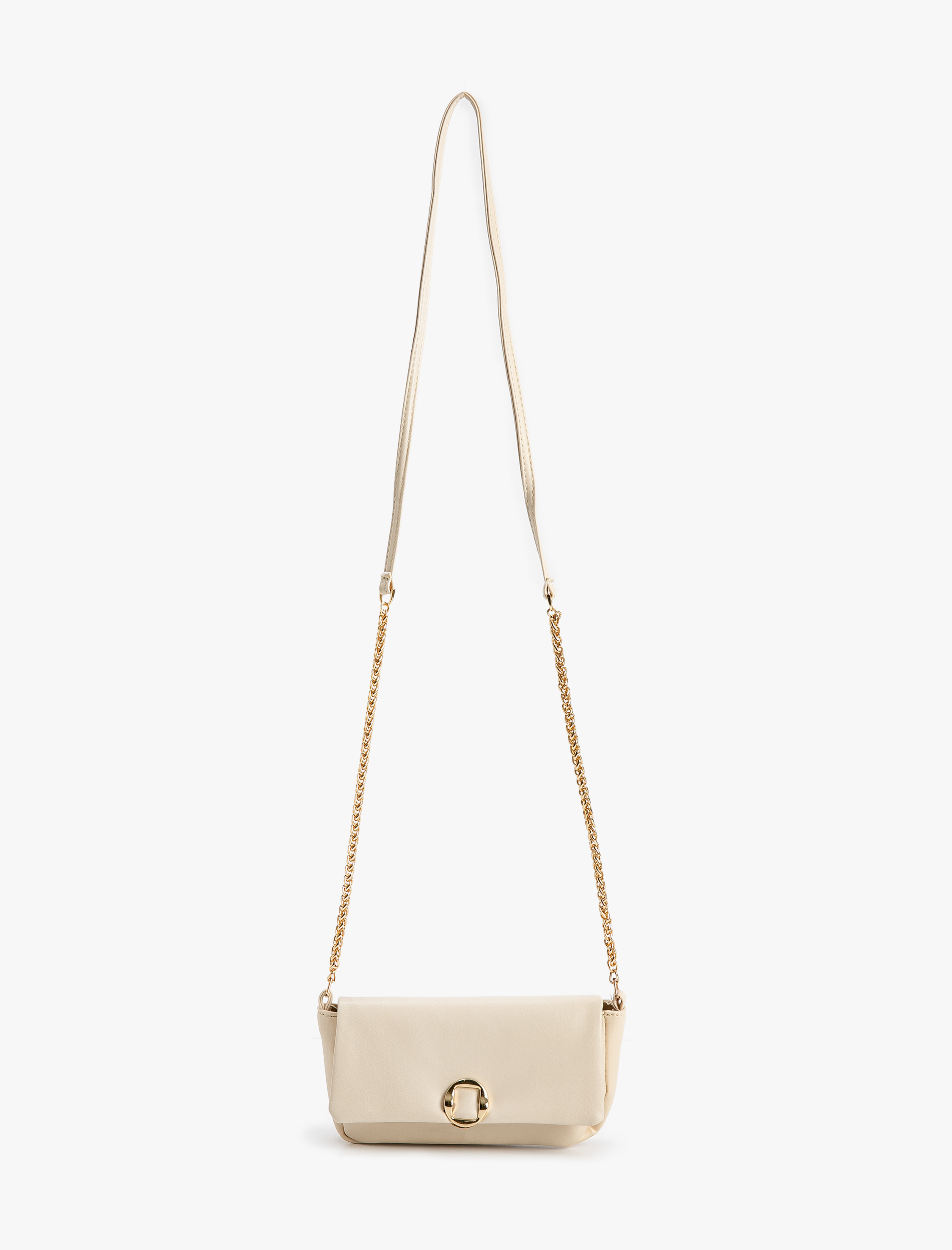  Kadın Çapraz Vintage Çanta Suni Deri Metal Tokalı Zincir Askılı