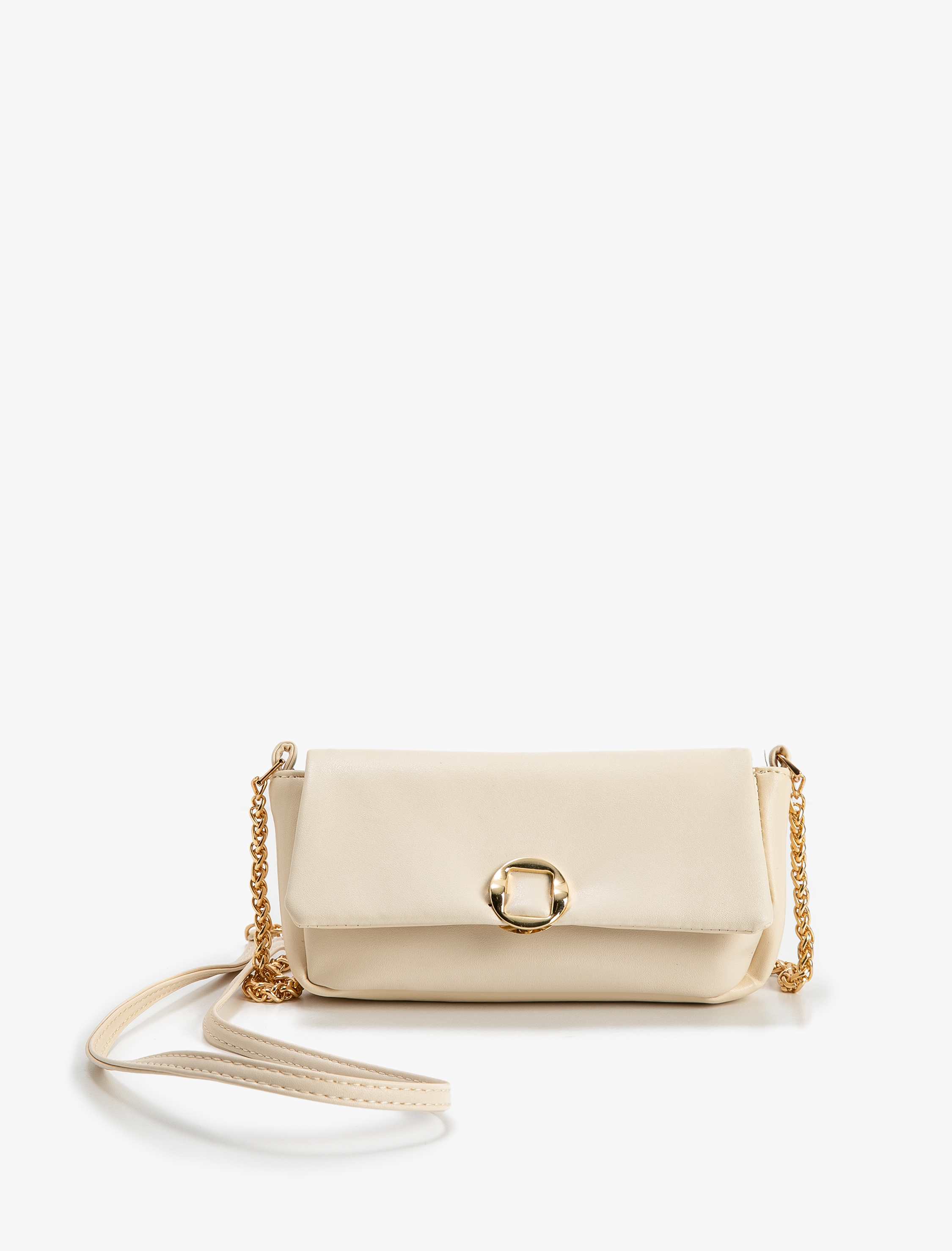  Kadın Çapraz Vintage Çanta Suni Deri Metal Tokalı Zincir Askılı