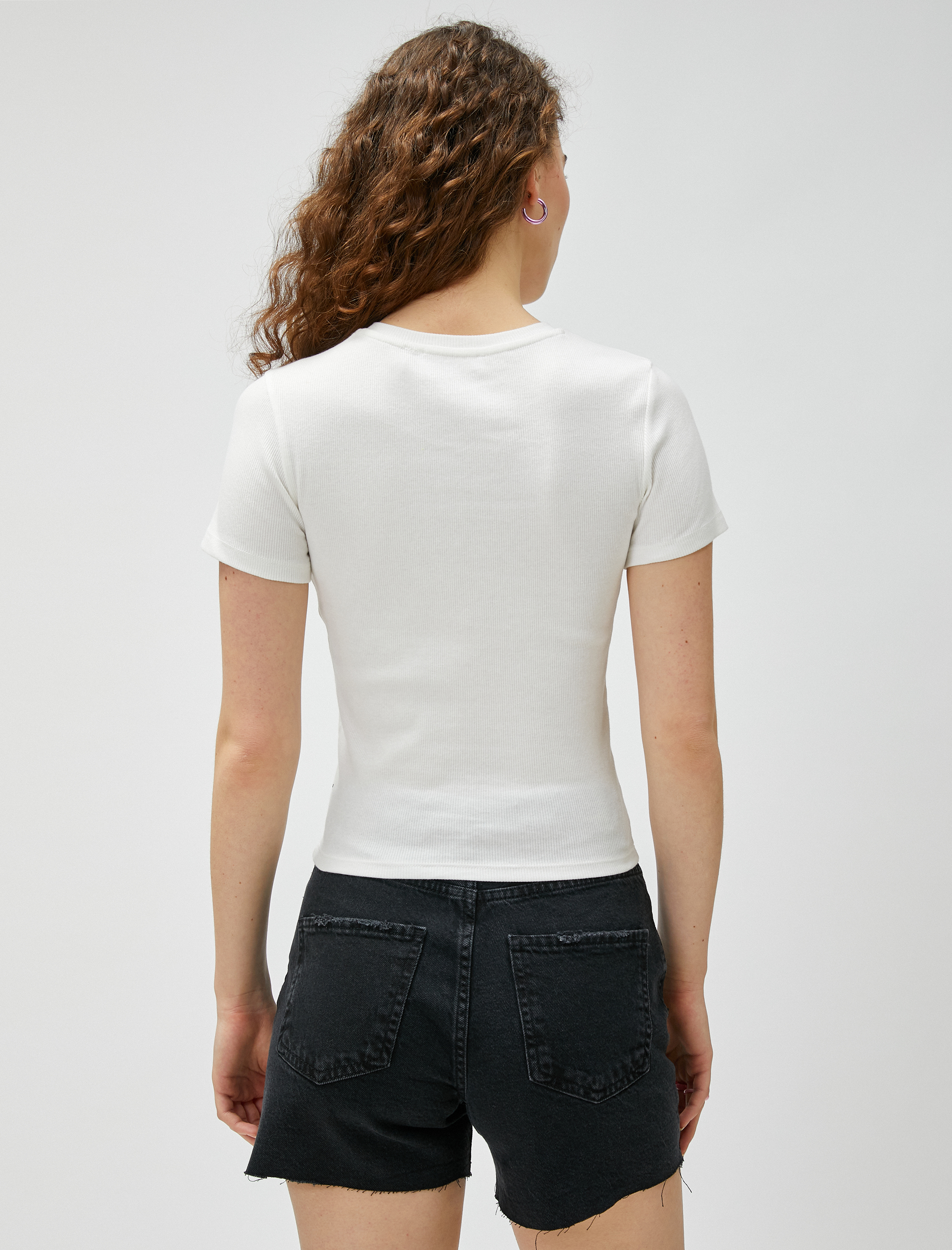   Anime Tişört Baskılı Bisiklet Yaka Kısa Kollu Pamuklu