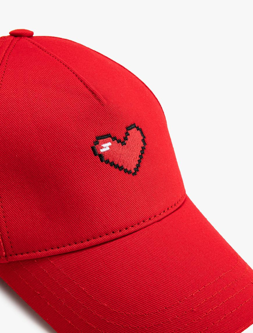  Kadın Cap Şapka Kalpli Arkası Ayarlanabilir Pamuklu