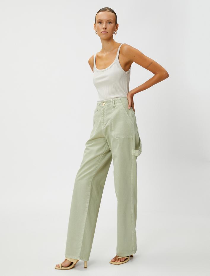  Yüksek Bel Kot Pantolon Düz Paça