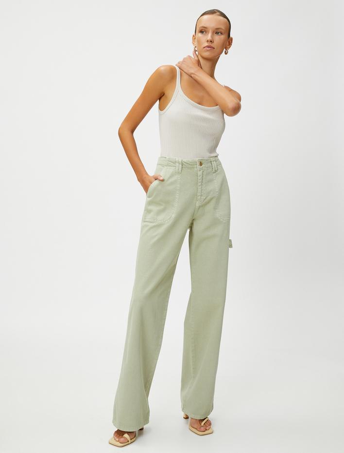  Yüksek Bel Kot Pantolon Düz Paça