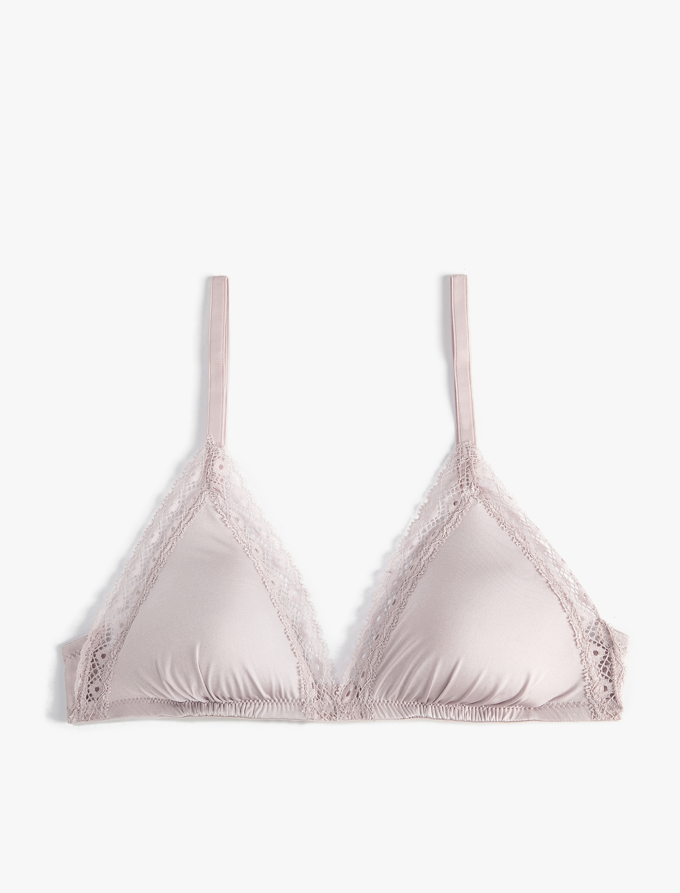   Saten Sütyen Dantelli Desteksiz Dolgusuz Balensiz