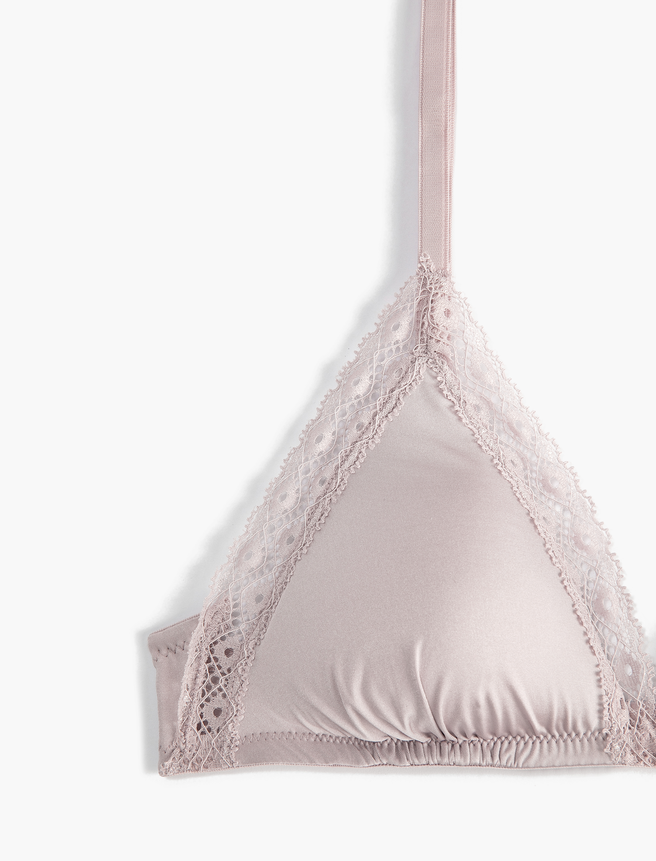   Saten Sütyen Dantelli Desteksiz Dolgusuz Balensiz